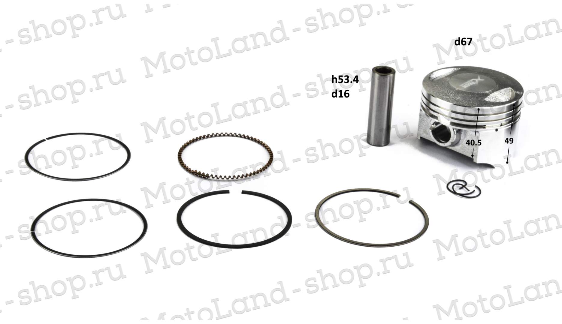 Поршень в сборе 167FMM CG250B X-TECH