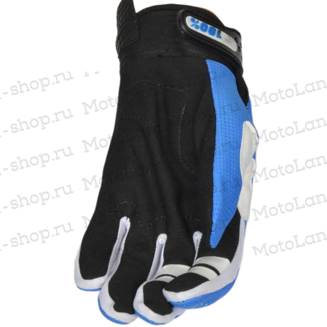 Перчатки мото 100% №2 light blue/white (XL) мотокросс Перчатки мото 100% №2 light blue/white (XL) мотокросс