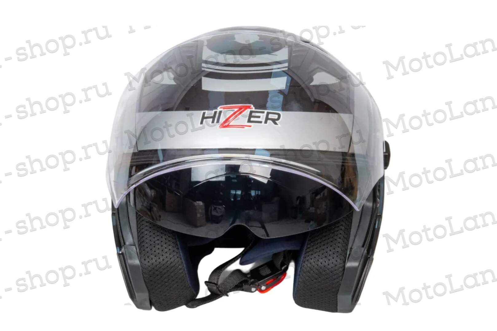 Шлем мото открытый HIZER J228 №2 (S) black/gray