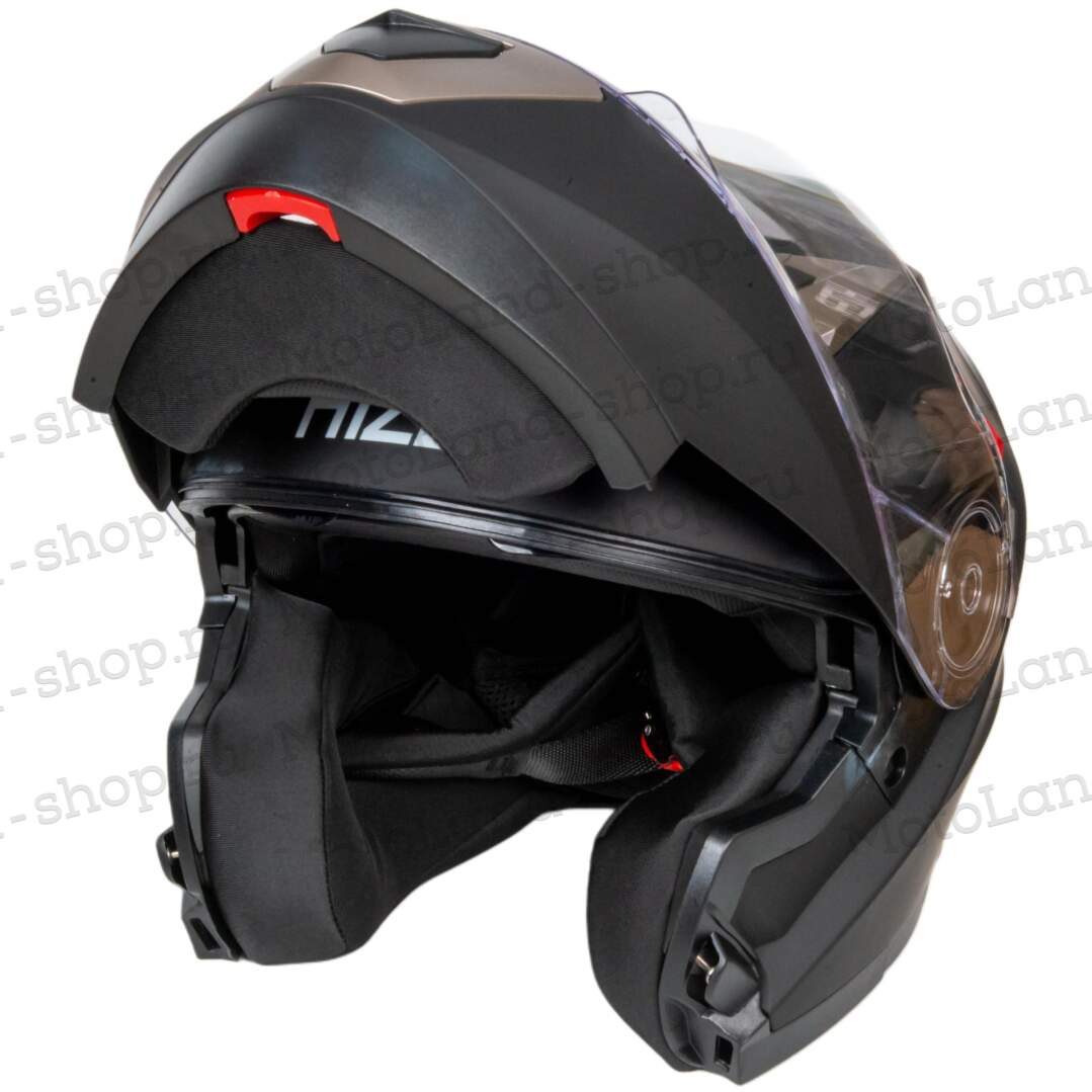 Шлем мото модуляр HIZER 625 №1 (S) matt black (2 визора)