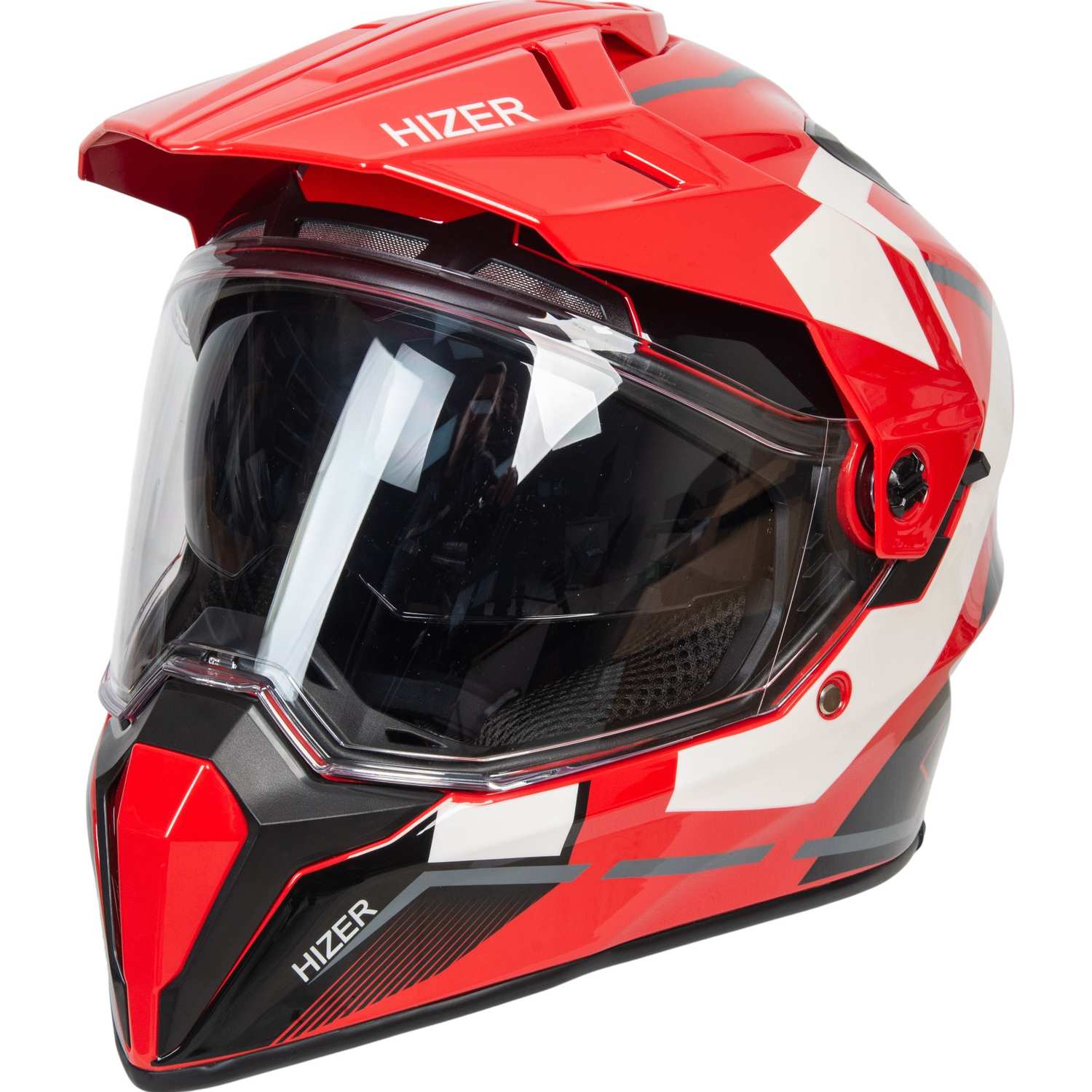 Шлем мото мотард HIZER J6808 №2 (XXL) red (2 визора)