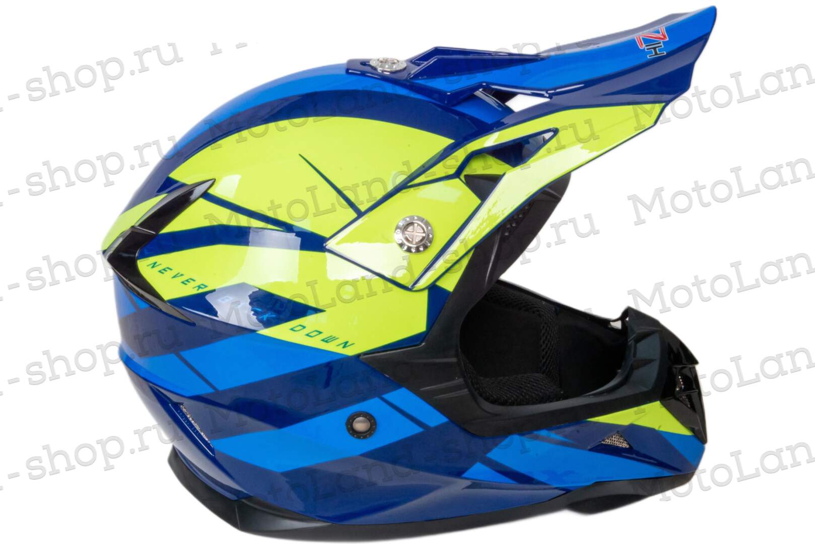 Шлем мото кроссовый HIZER 915 №6 (L) havy/neon/yellow/blue