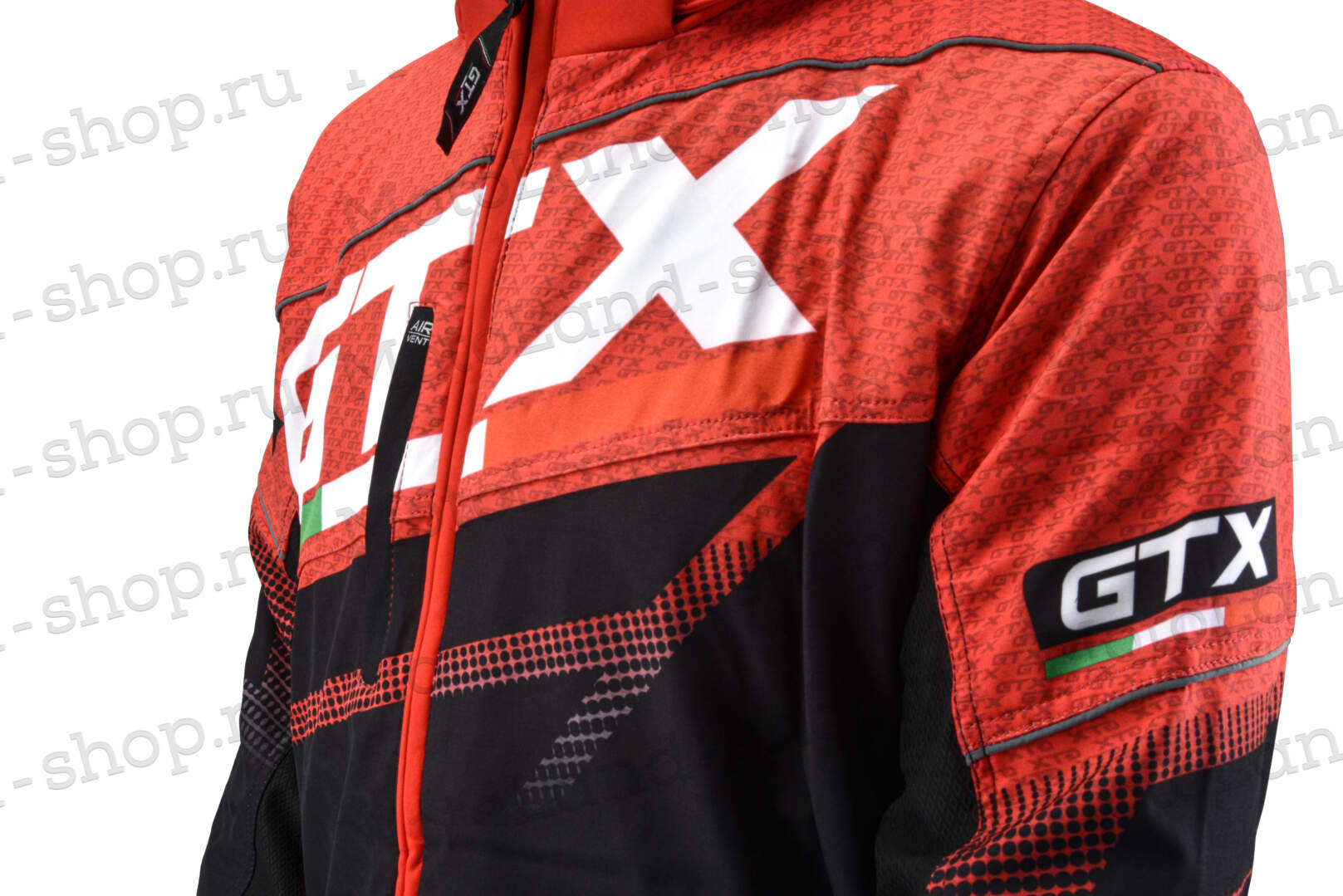 Куртка для снегохода GTX №2 black-red (текстиль) (S)