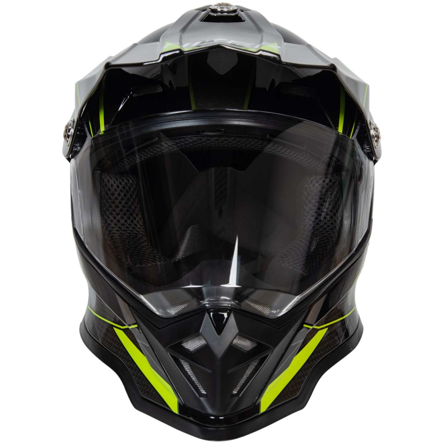 Шлем мото мотард HIZER B6197-1 №4 (XL) black/yellow