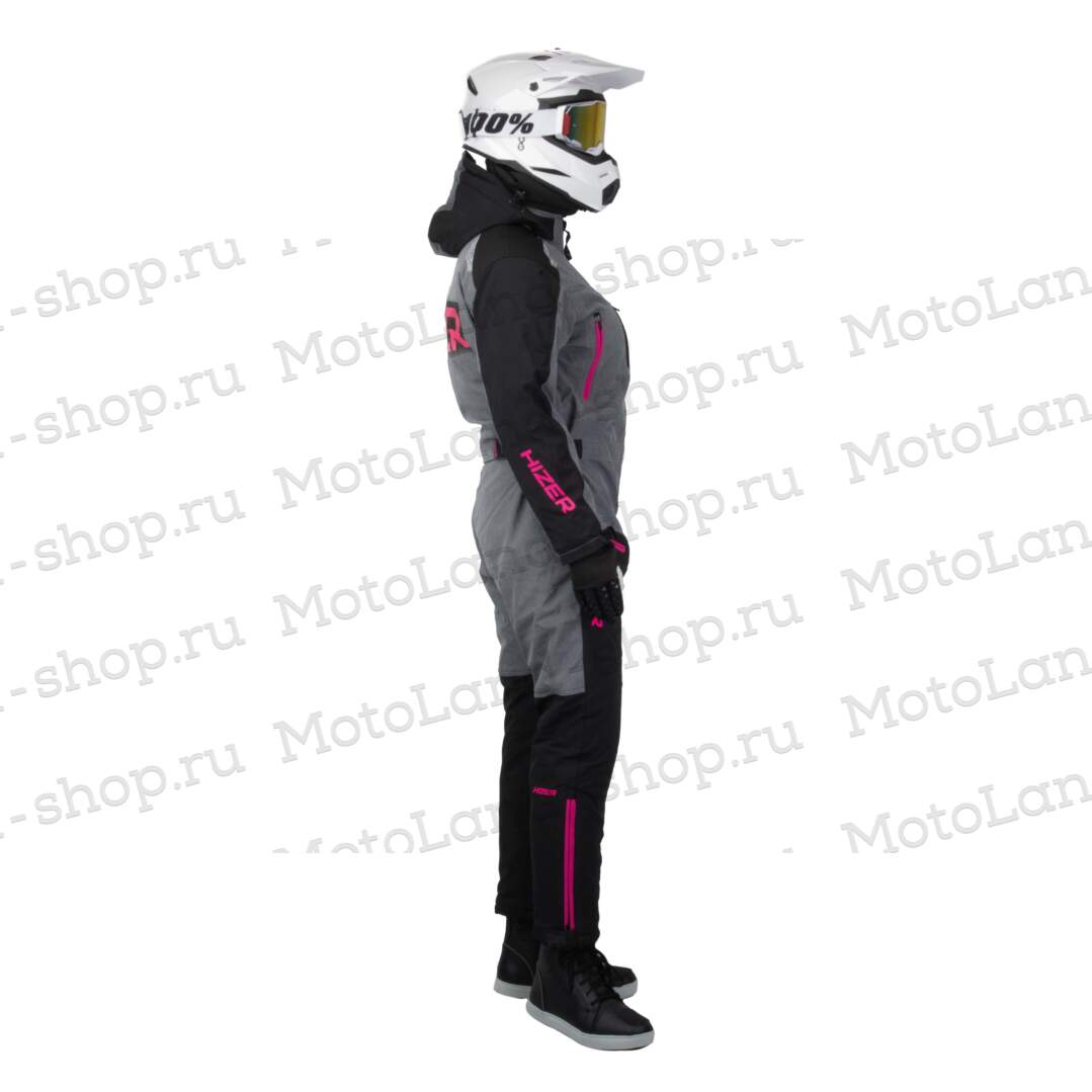 Комбинезон для снегохода (женский) HIZER №4 black-gray (текстиль) (M)