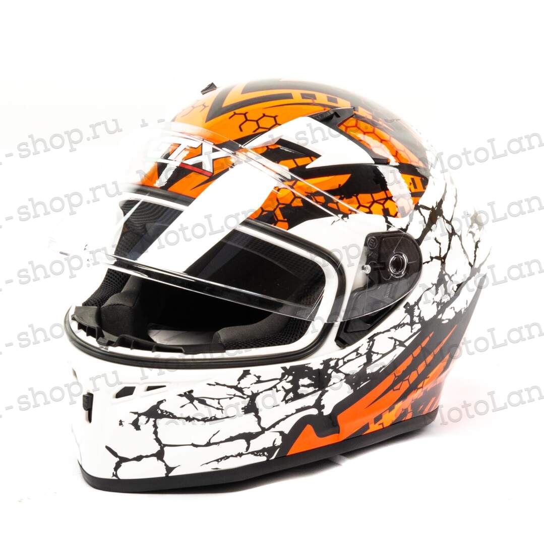 Шлем мото интеграл GTX 578 №6 (L) WHITE/FLUO ORANGE RED BLACK