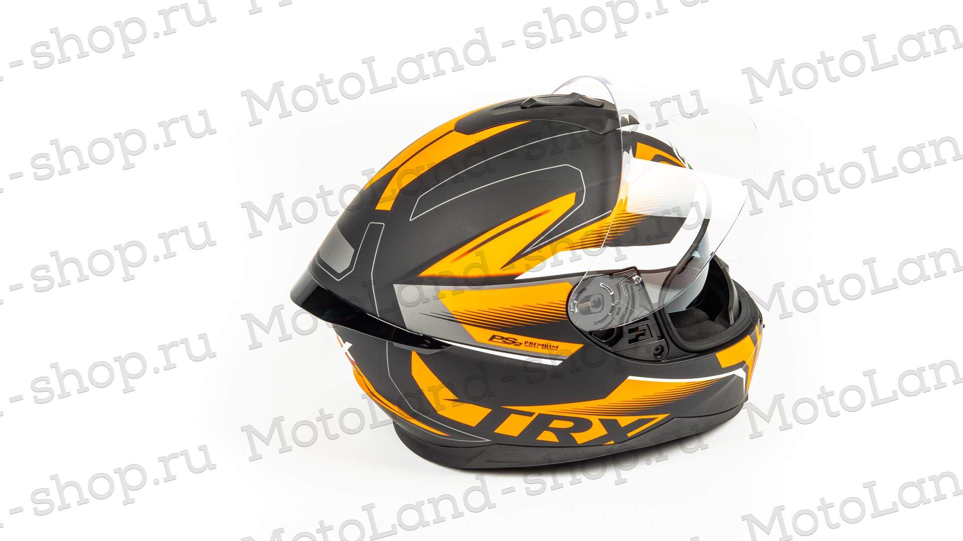 Шлем мото интеграл GTX 5672 №2 (M) BLACK/FLUO ORANGE GREY (2 визора)