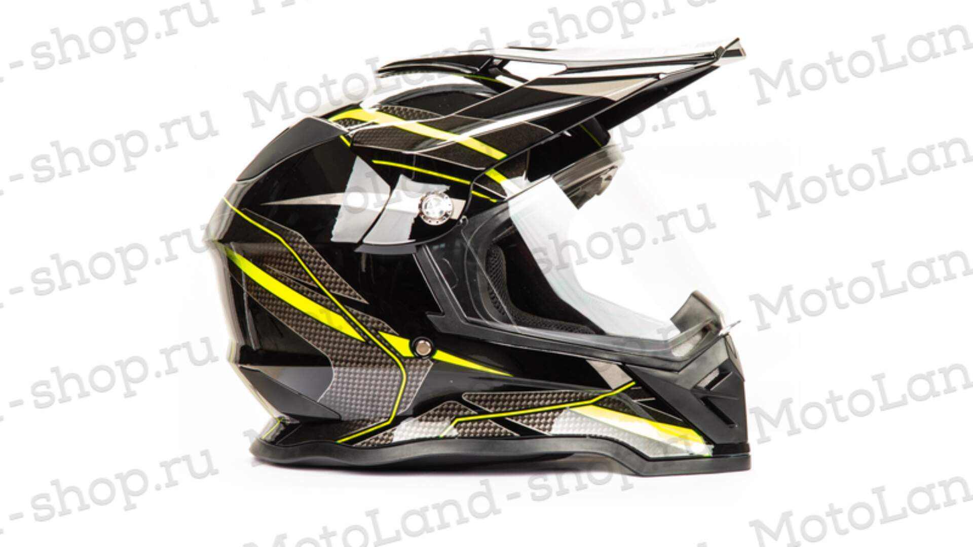 Шлем мото мотард HIZER B6197-1 №4 (L) black/yellow