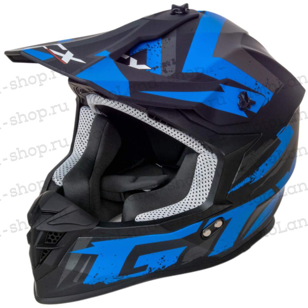 Шлем мото кроссовый GTX 633 №9 (L) BLACK/BLUE GREY