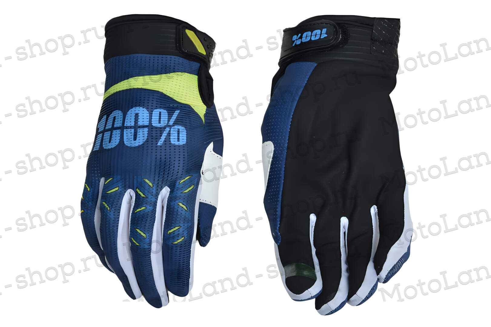 Перчатки мото 100% №9  blue/yellow/ white (S) мотокросс