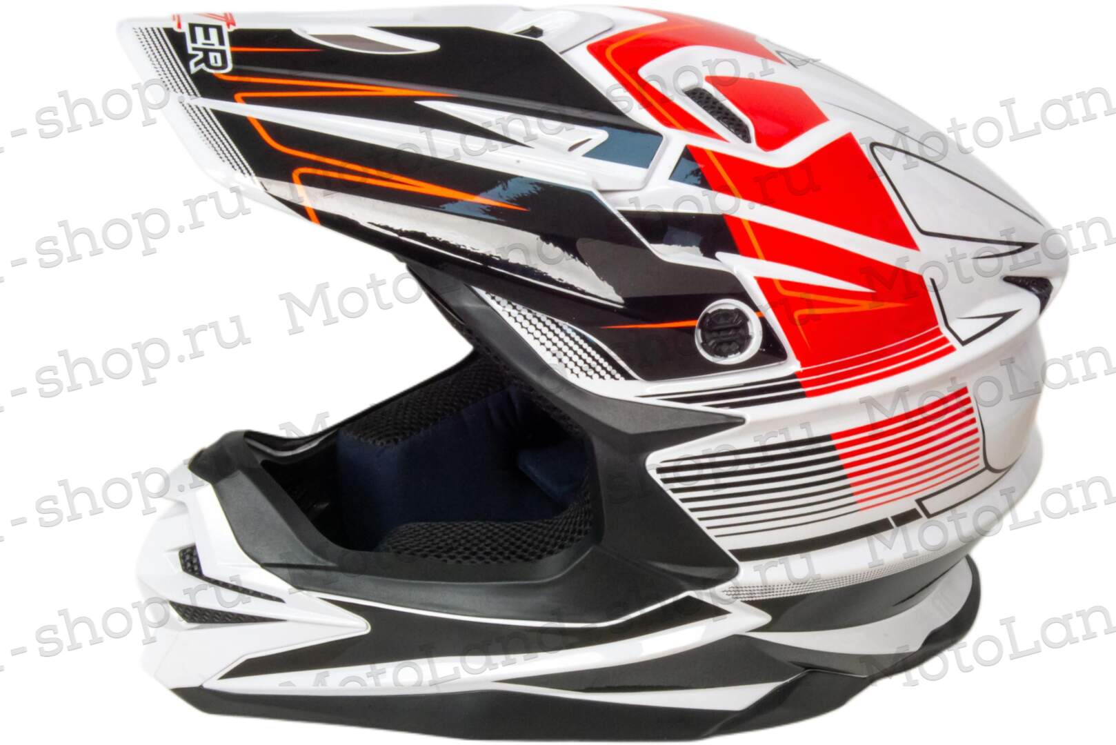 Шлем мото кроссовый HIZER J6803 №1 (L) WHITE/ORANGE Шлем мото кроссовый HIZER J6803 №1 (L) WHITE/ORANGE