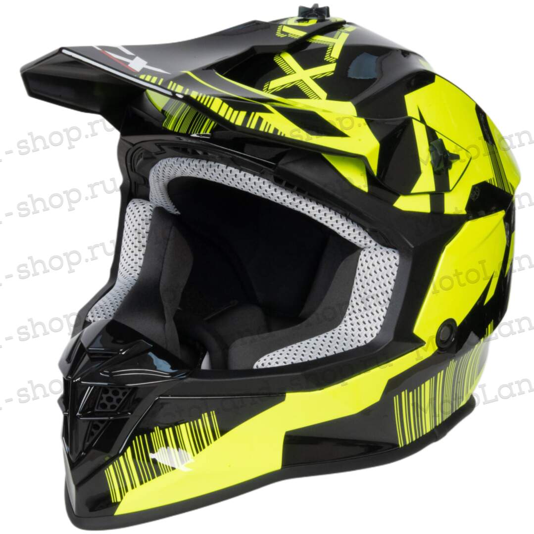 Шлем мото кроссовый GTX 633 №6 (M) BLACK/FLUO YELLOW
