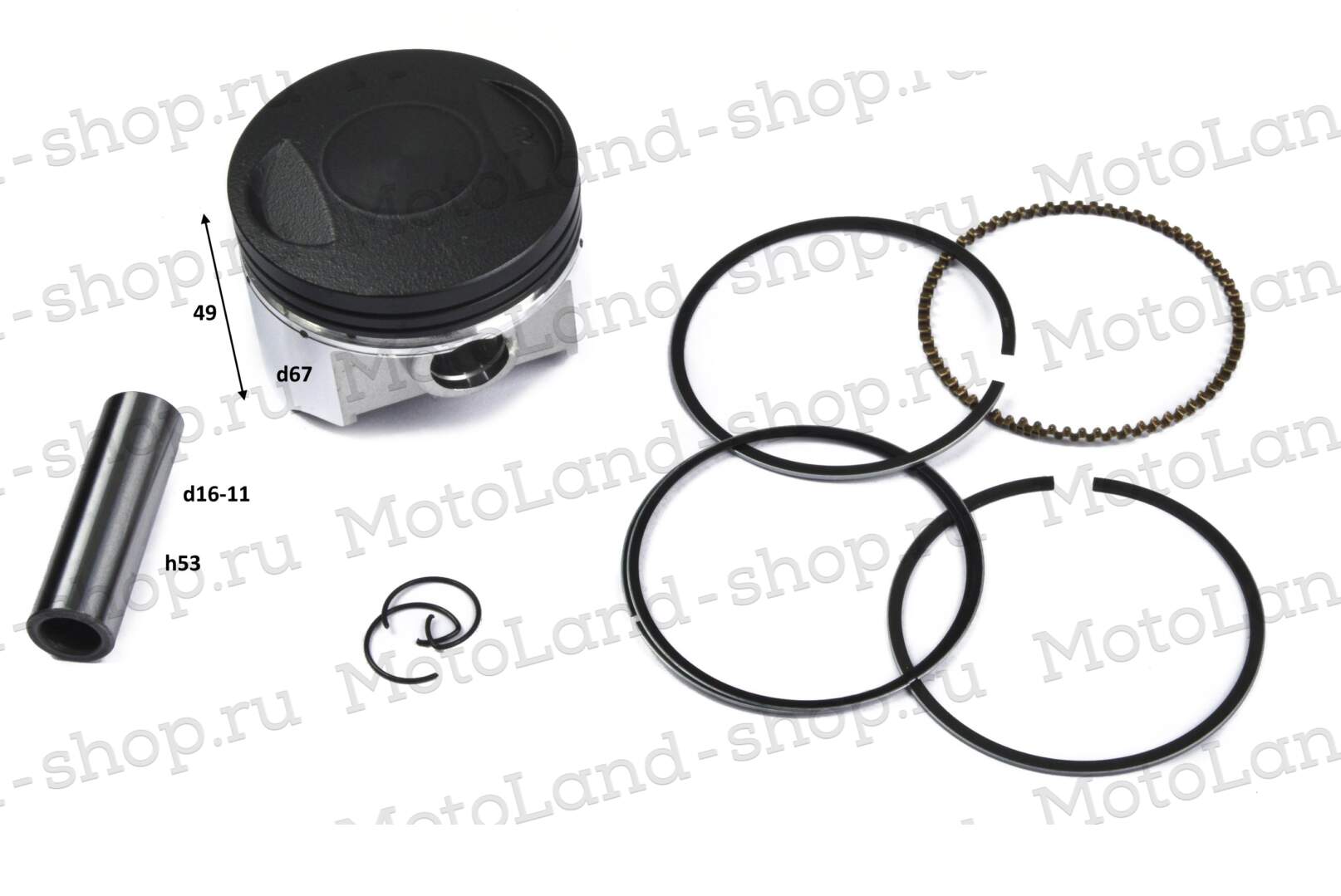 Поршень в сборе 167FML (CG200-B) d=67mm X-TECH