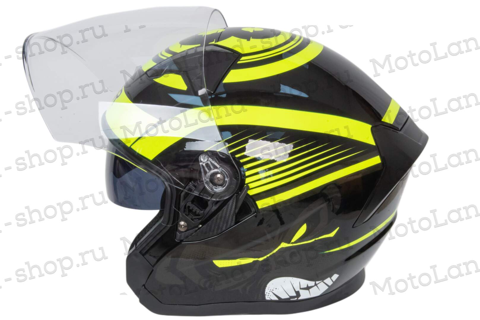 Шлем мото открытый HIZER J228 №1 (S) black/neon yellow