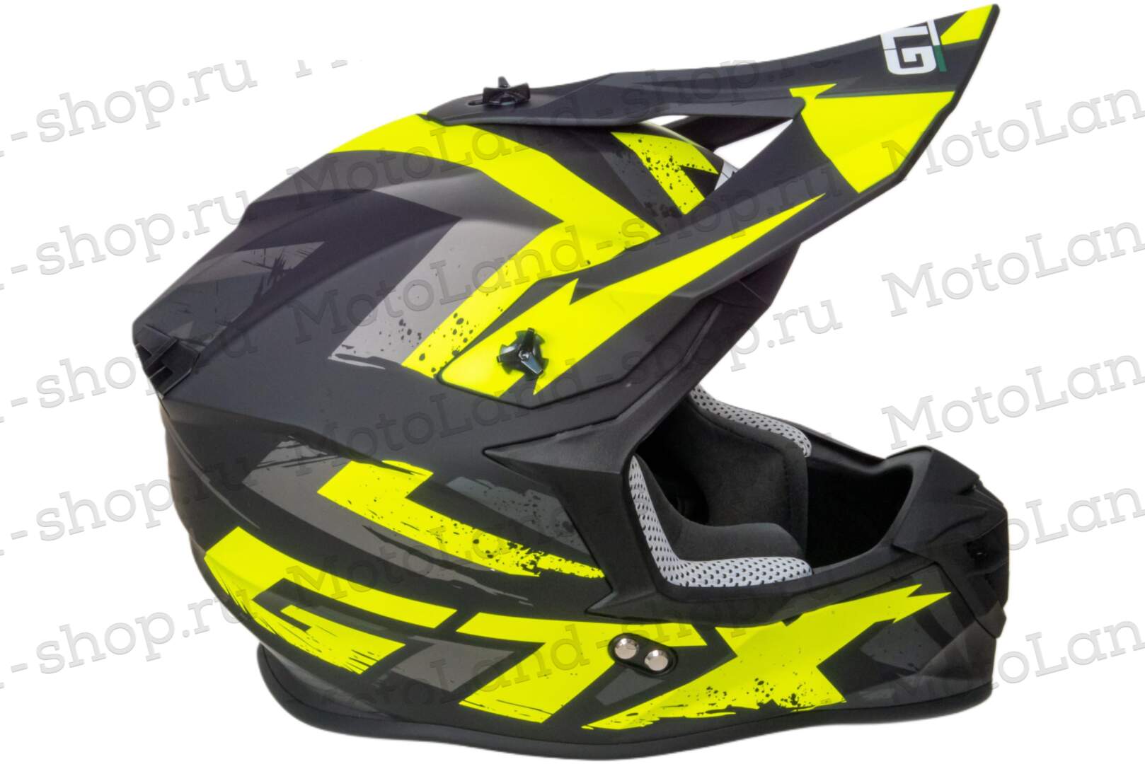 Шлем мото кроссовый GTX 633 №8 (L) BLACK/FLUO YELLOW/GREY