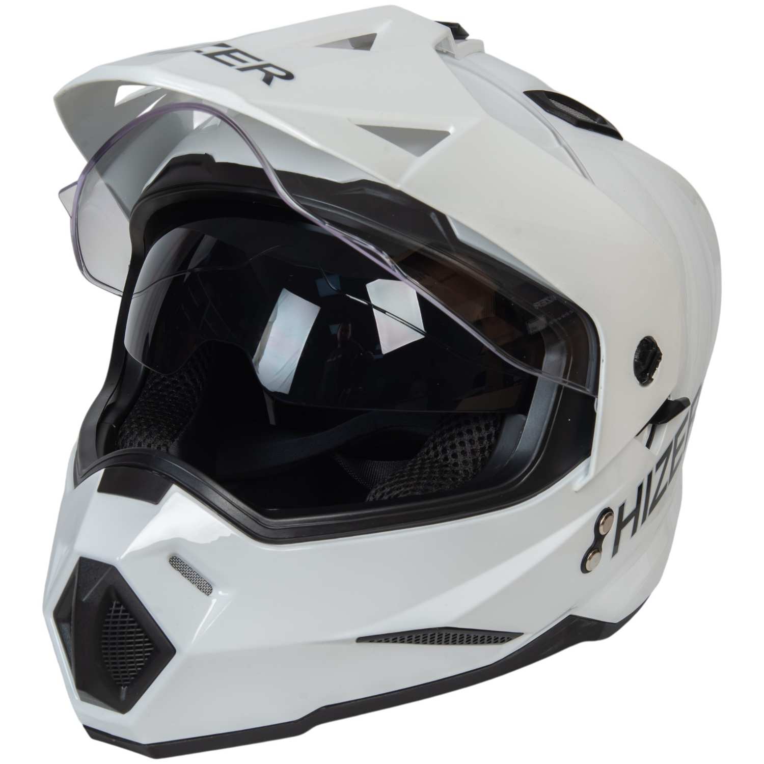 Шлем мото мотард HIZER J6802 №2 (XL) white (2 визора)