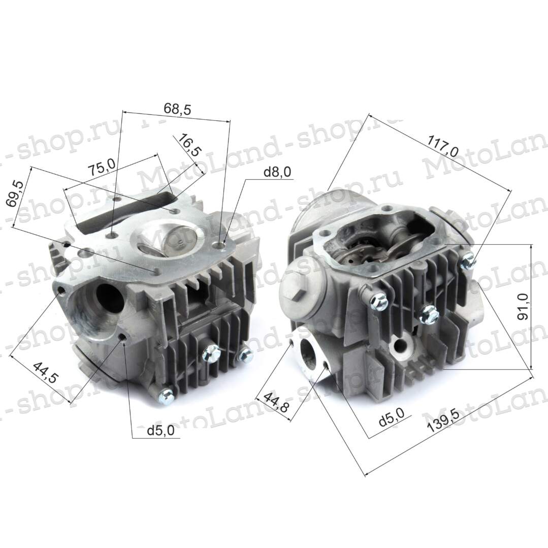 Головка блока цилиндров ( ГБЦ ) в сборе 147FMH 70см3