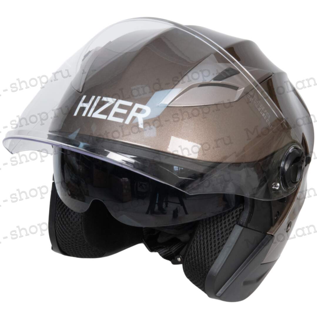 Шлем мото открытый HIZER B208 №1 (M) gray (2 визора)