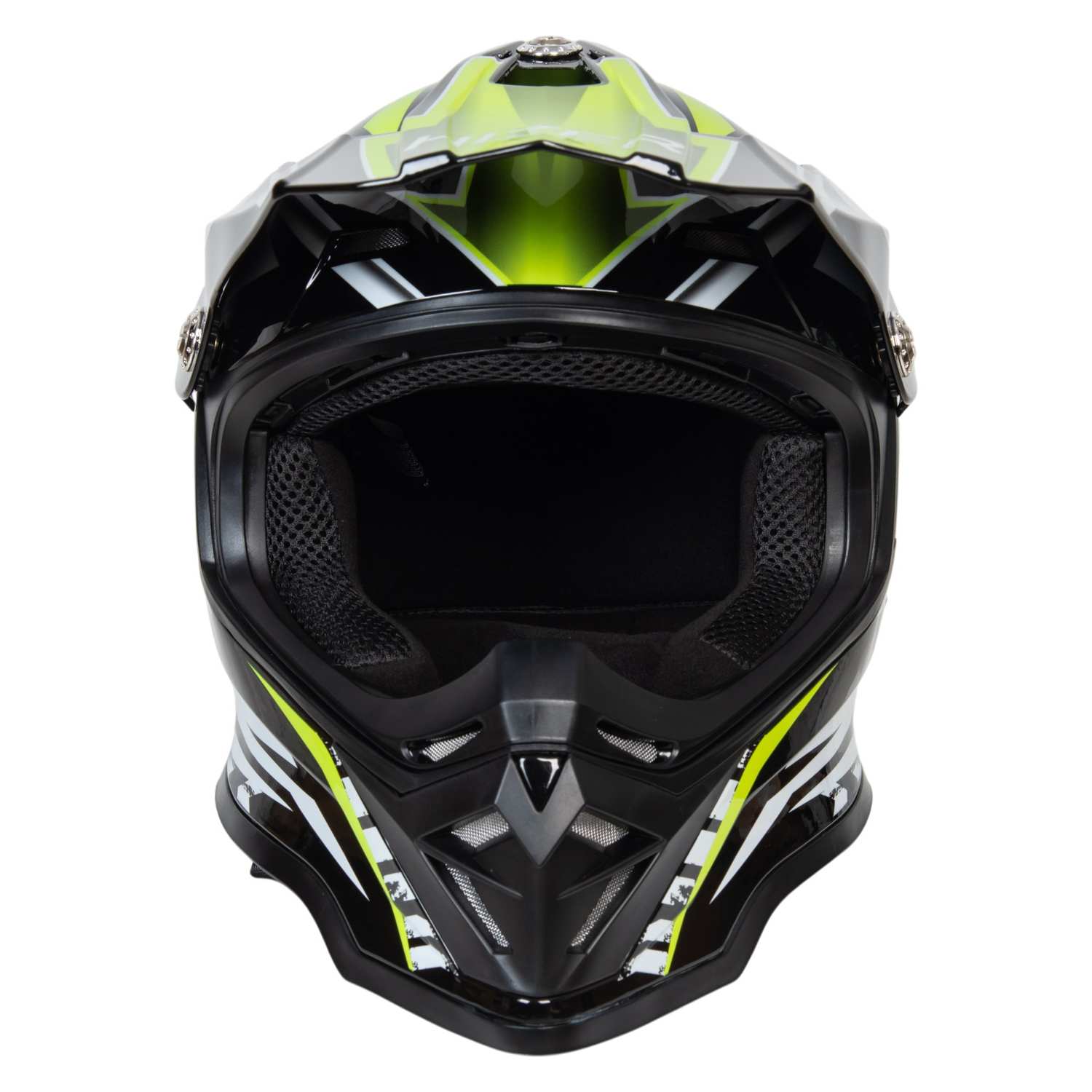 Шлем мото кроссовый HIZER B6197 №5 (L)  black/yellow/white