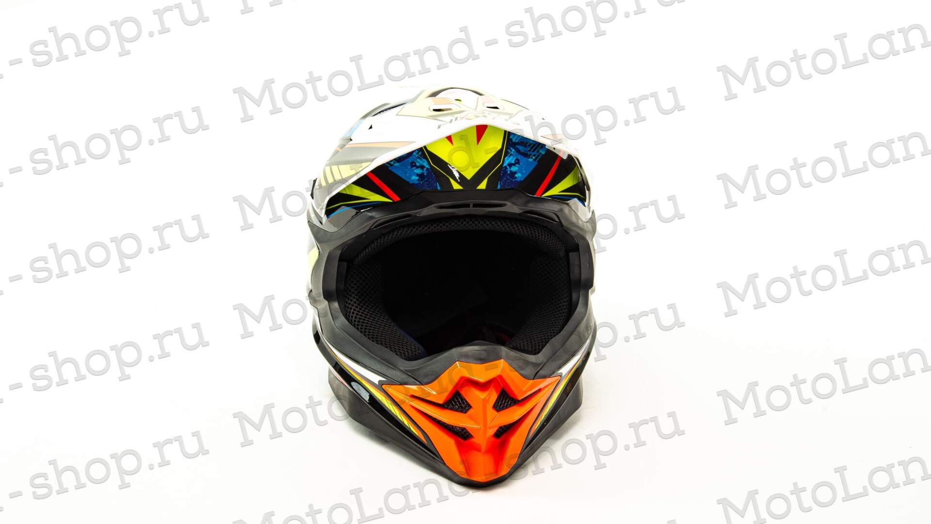 Шлем мото кроссовый HIZER J6803 №4 (S) NEON YELLOW-BLUE