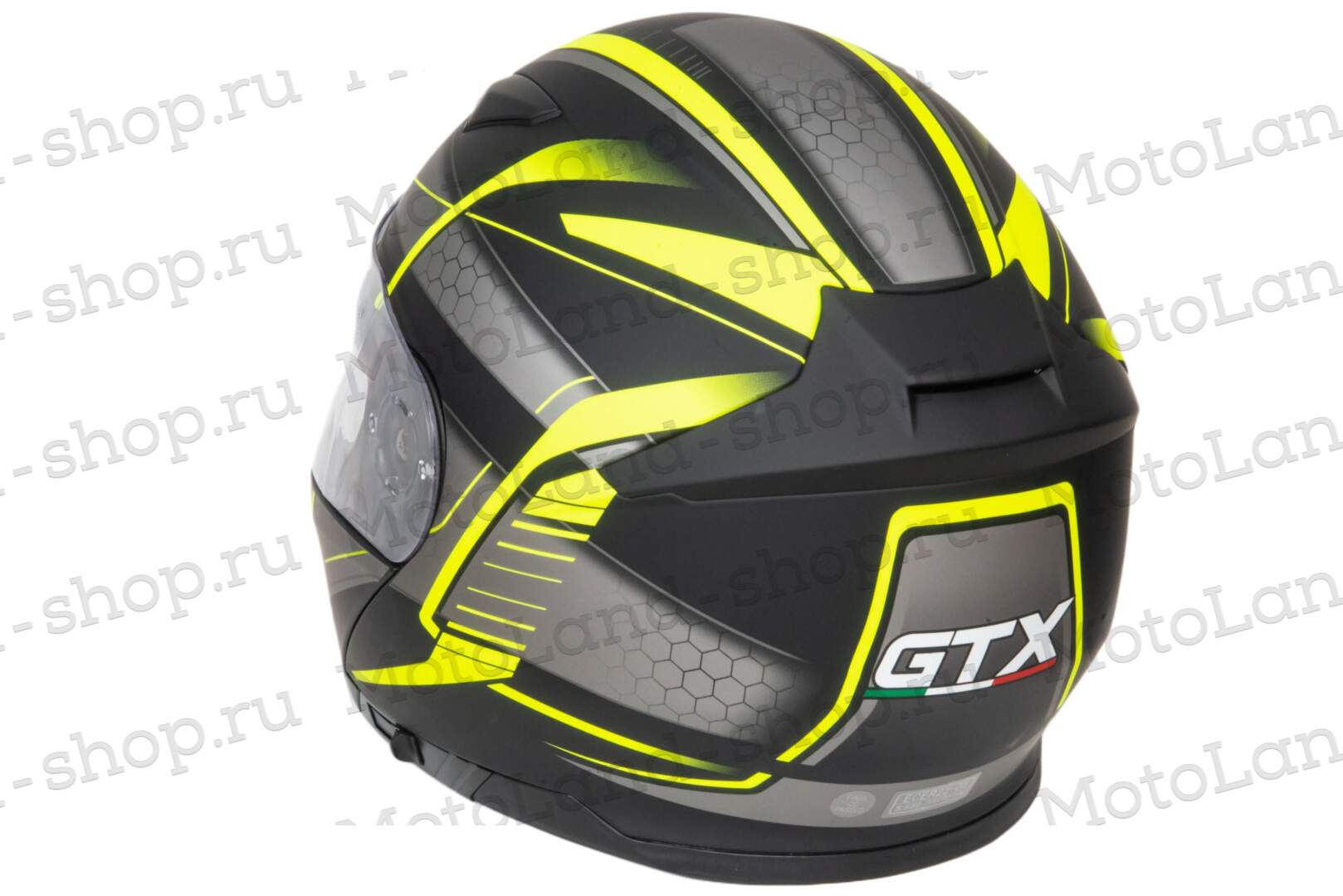 Шлем мото модуляр GTX 550 №3 (L) BLACK/FLUO YELLOW GREY (2 визора)