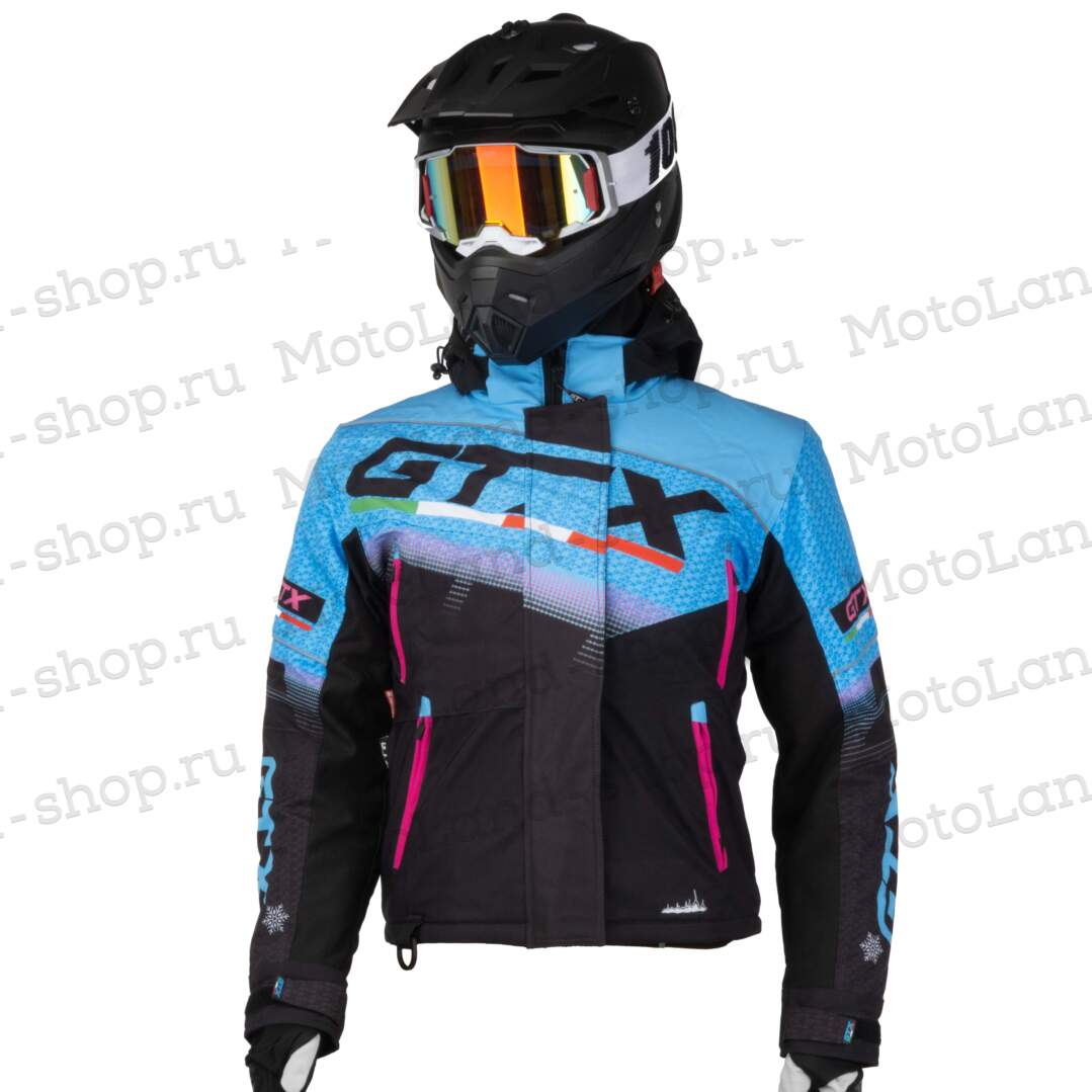 Куртка для снегохода (женская) GTX №3 black-blue (текстиль) (XL)