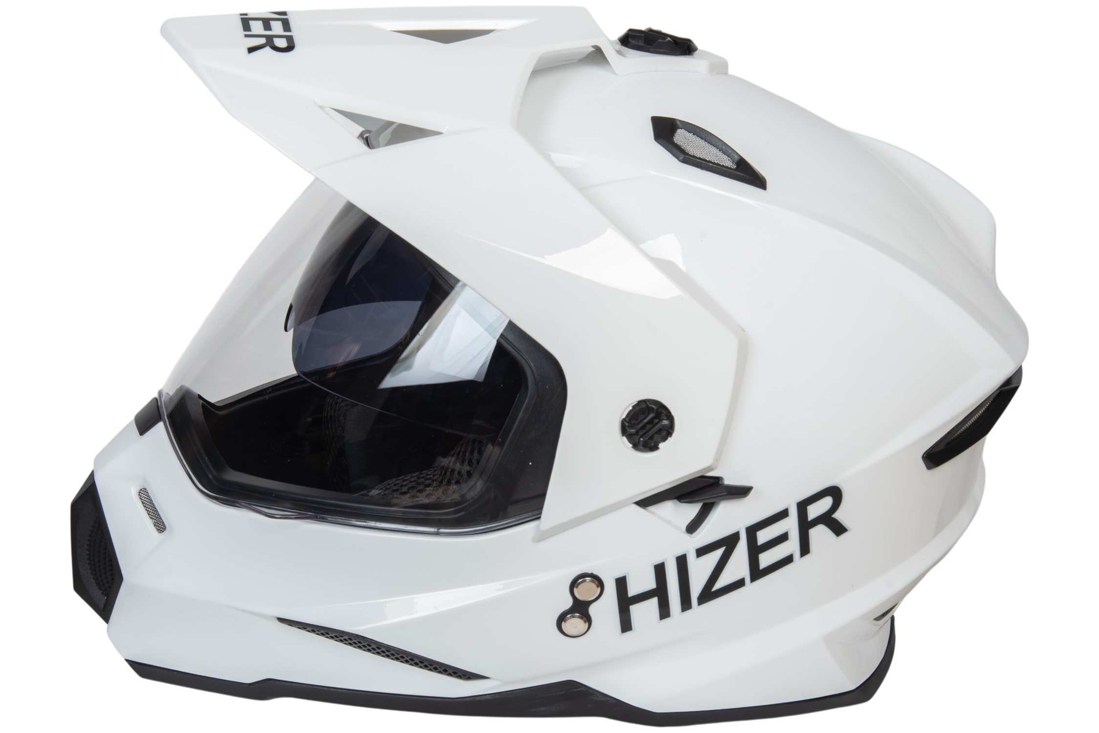 Шлем мото мотард HIZER J6802 №2 (M) white (2 визора)