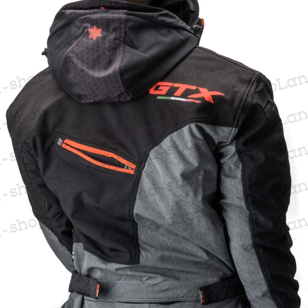 Комбинезон для снегохода GTX №3 black-orange (текстиль) (M)