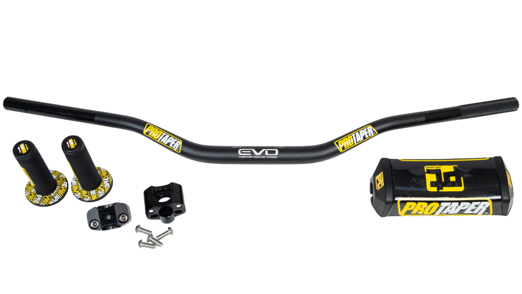 Руль 28мм c защитой + грипсы + крепление черный