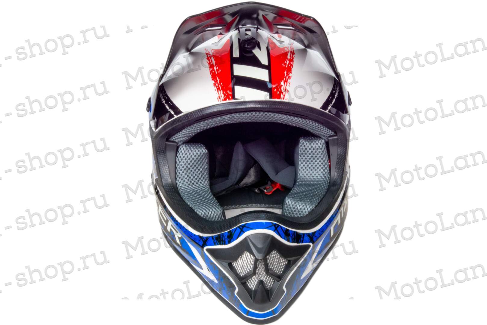 Шлем мото кроссовый HIZER J6805 №1 (M) black/white/blue