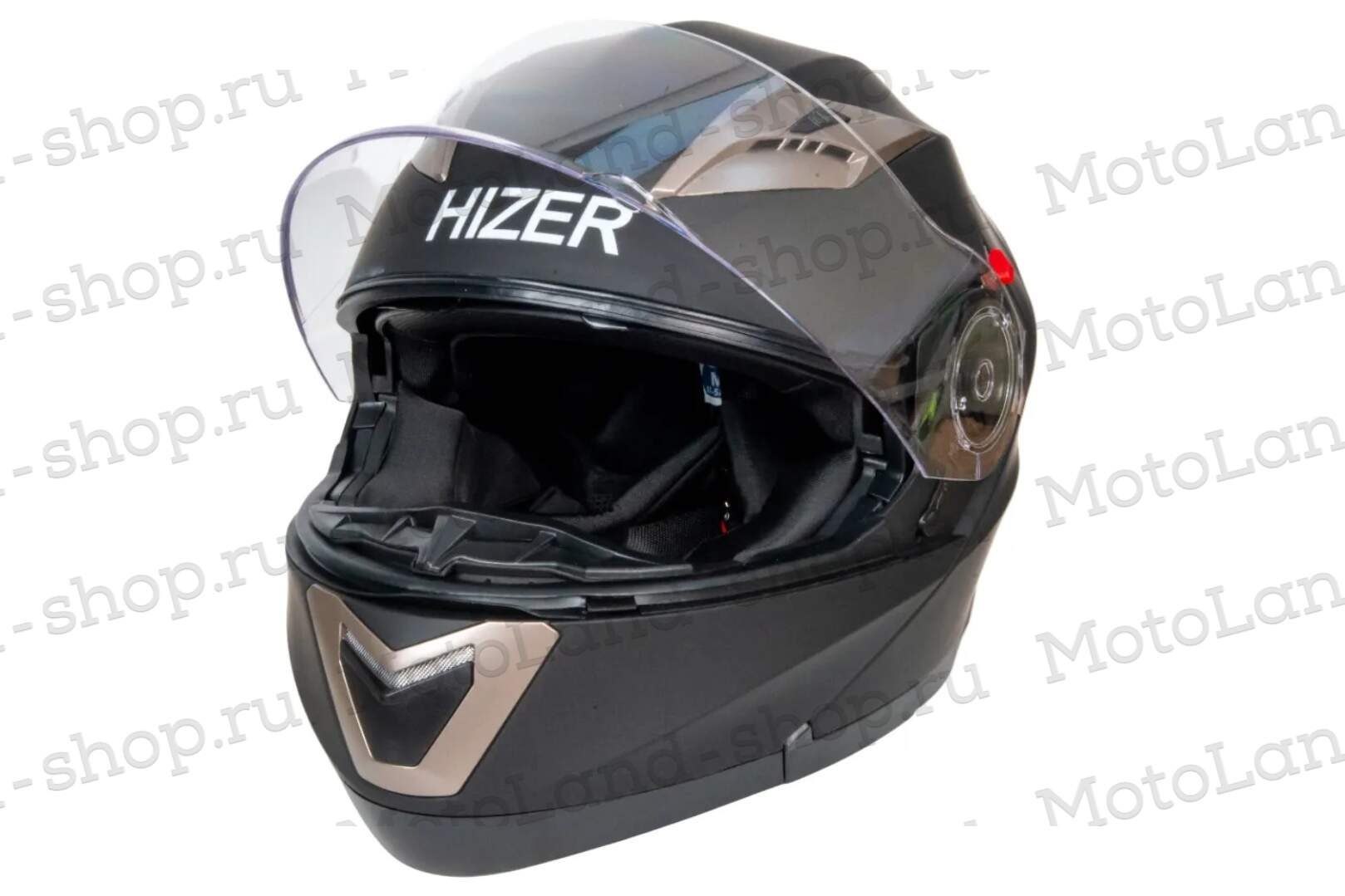 Шлем мото модуляр HIZER 625 №1 (XL) matt black (2 визора)