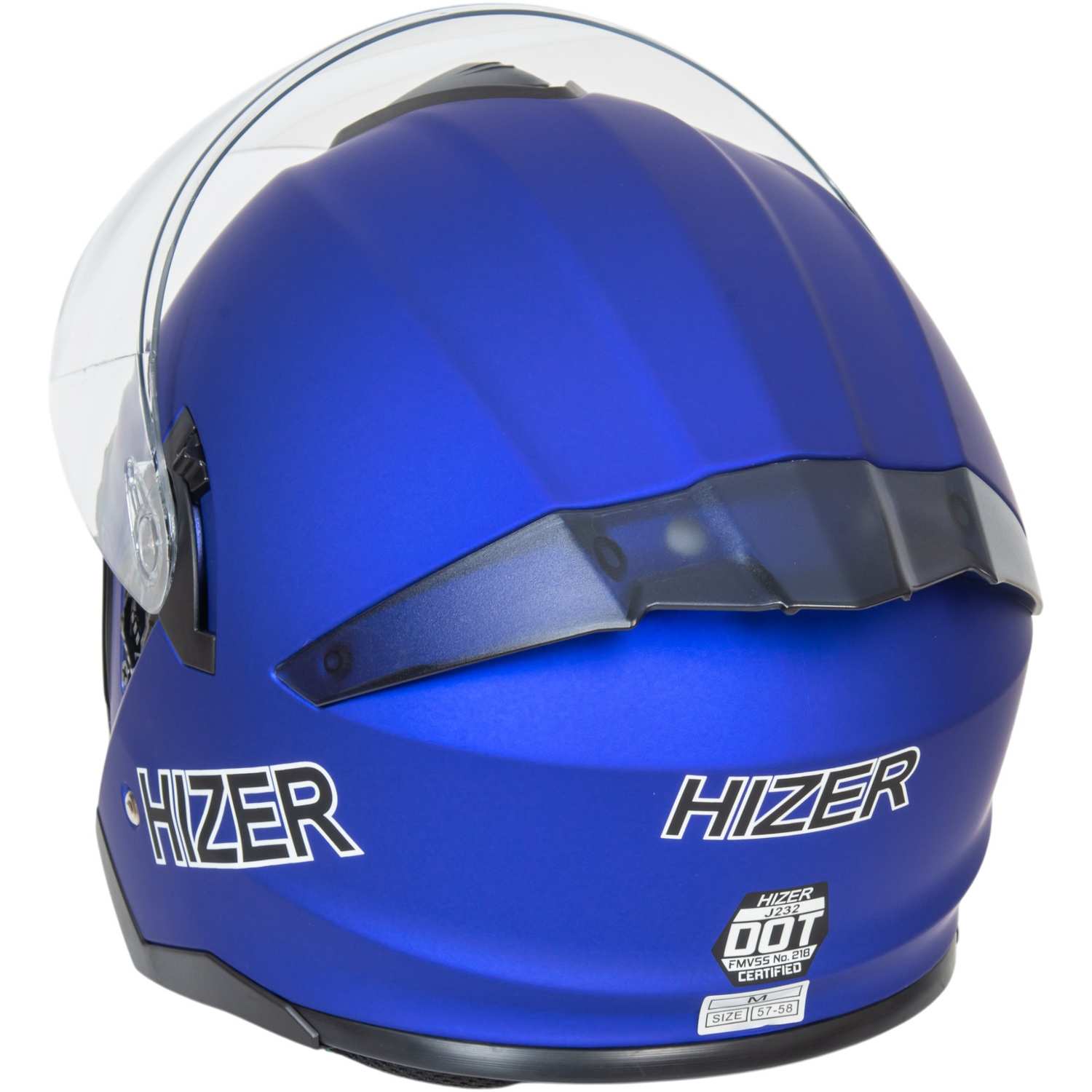 Шлем мото открытый HIZER J232 №2 (L) matte blue (2 визора)