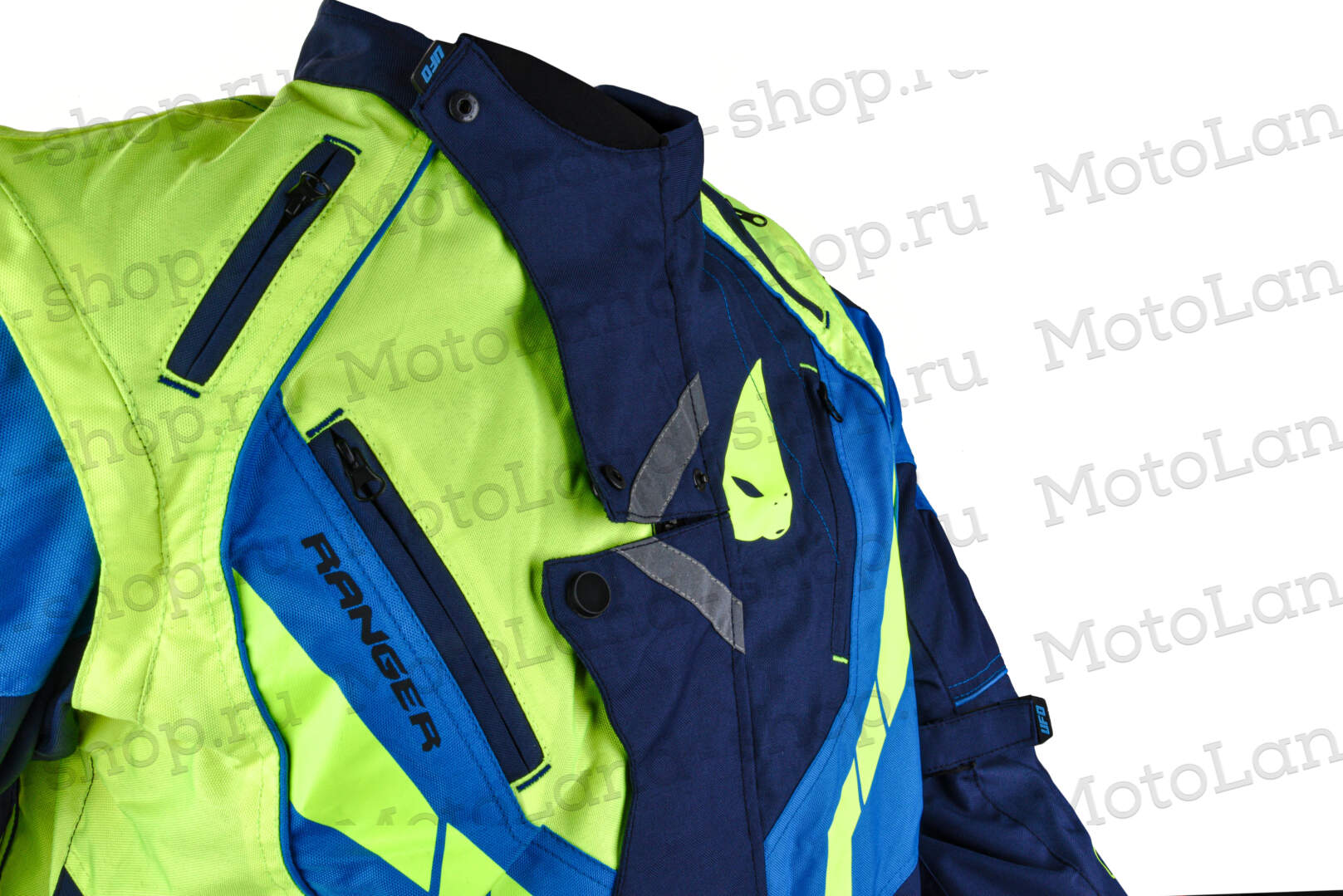 Куртка мото UFO №9 lemon-green (текстиль) (S)