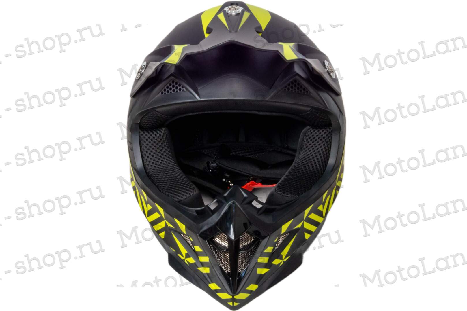Шлем мото кроссовый HIZER 211 №2 (M)  black/green (подростковый)