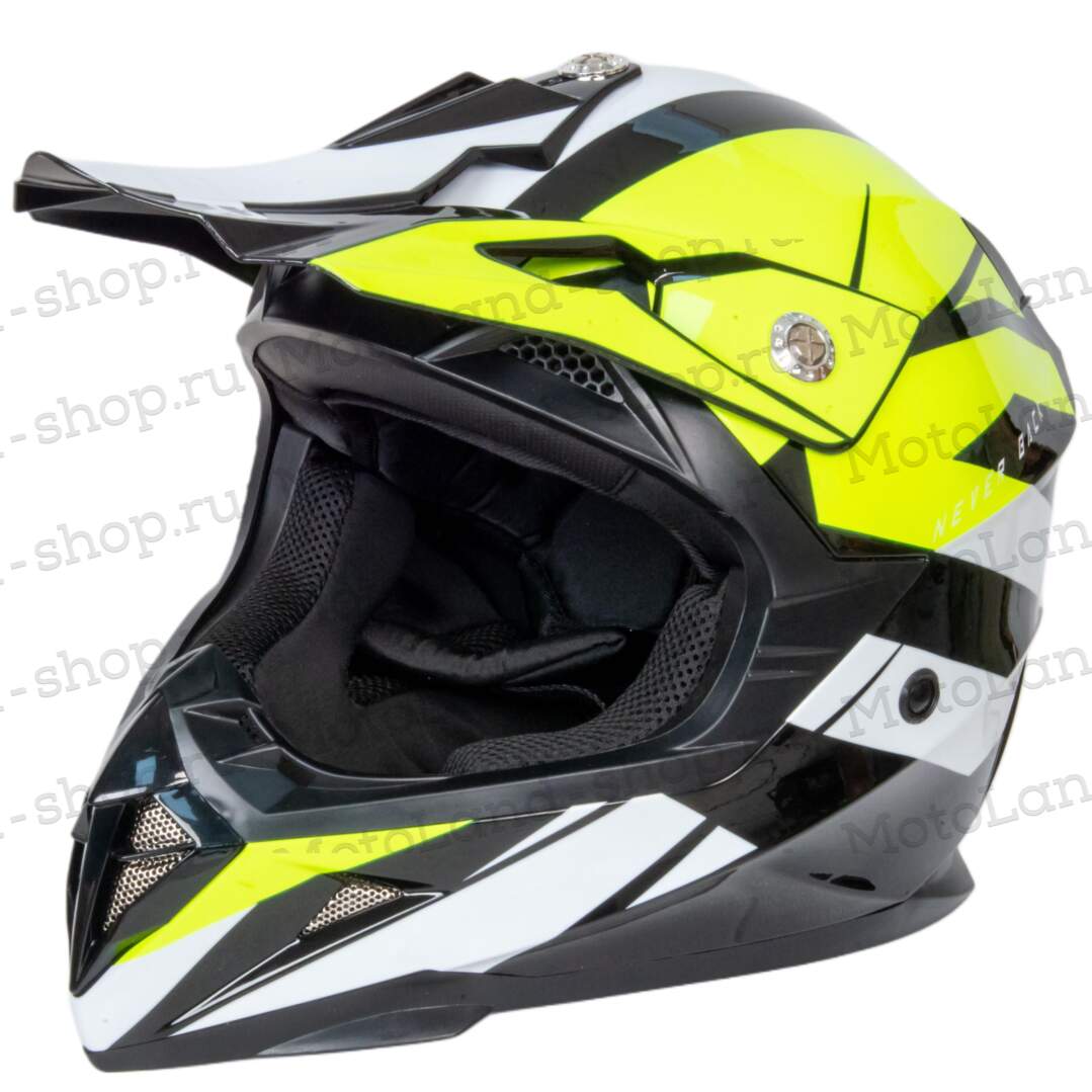 Шлем мото кроссовый HIZER 915 №7 (XL) neon/yellow/white