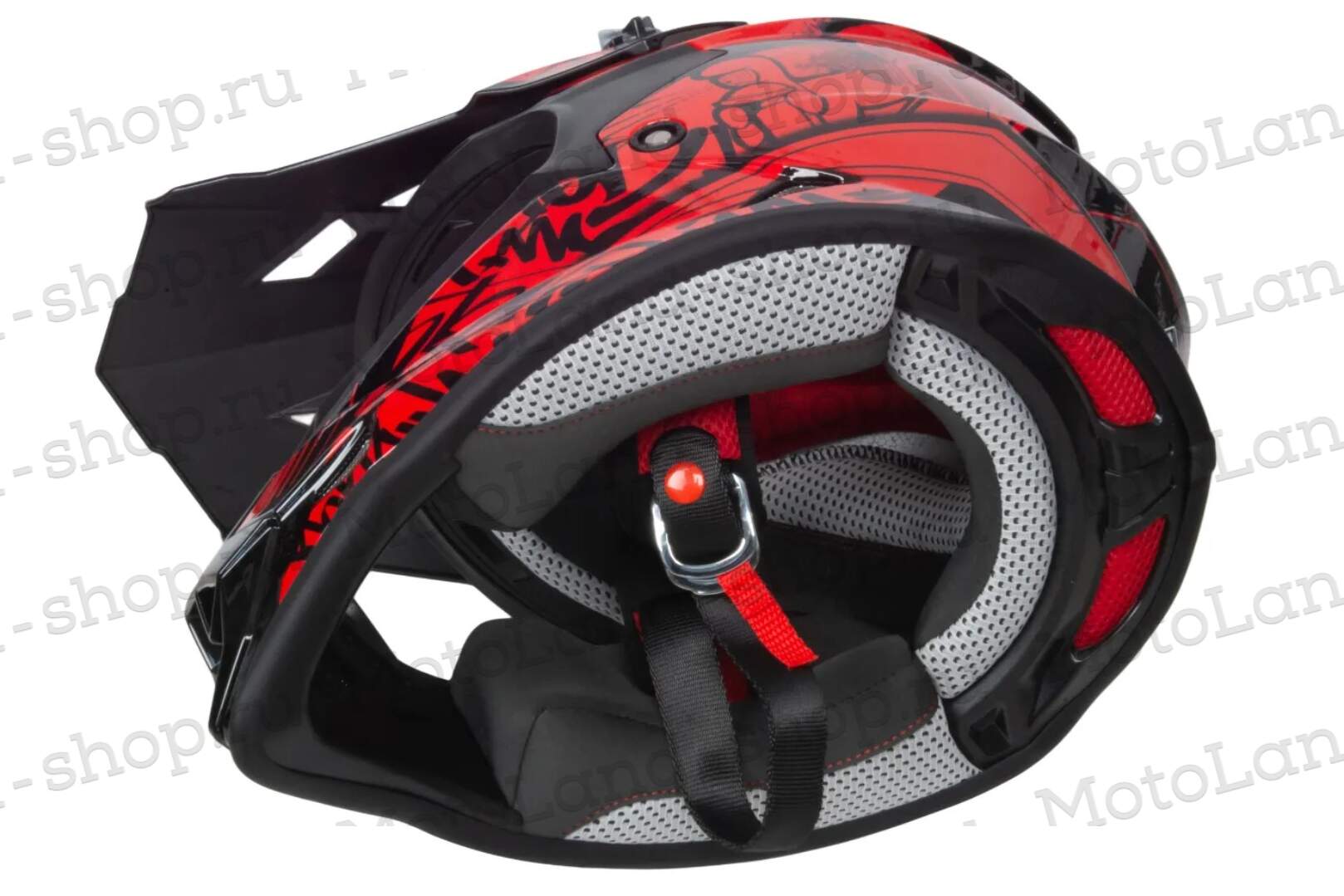 Шлем мото кроссовый GTX 632S №2 (M) BLACK / RED детский (51-52)