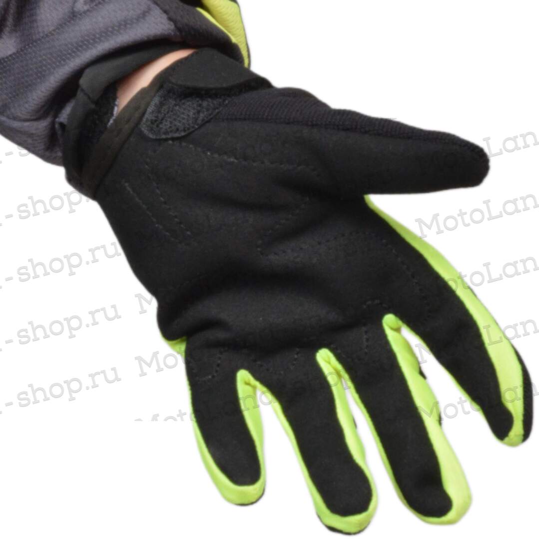 Перчатки мото (детские) FOX №2 Neon-Green/White (15cм/6-7 лет) мотокросс