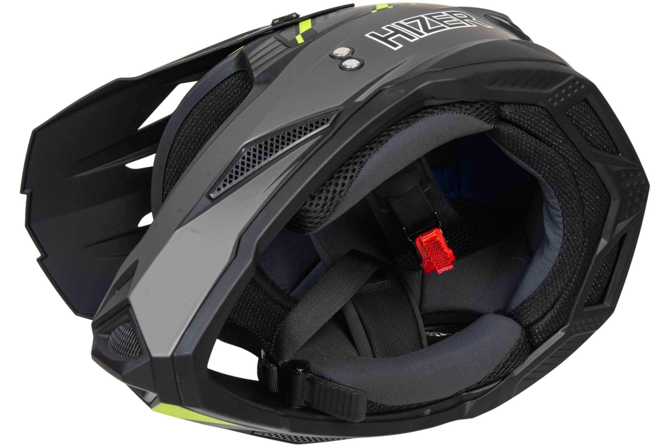 Шлем мото кроссовый HIZER J6801 №1 (XL) gray/lemon