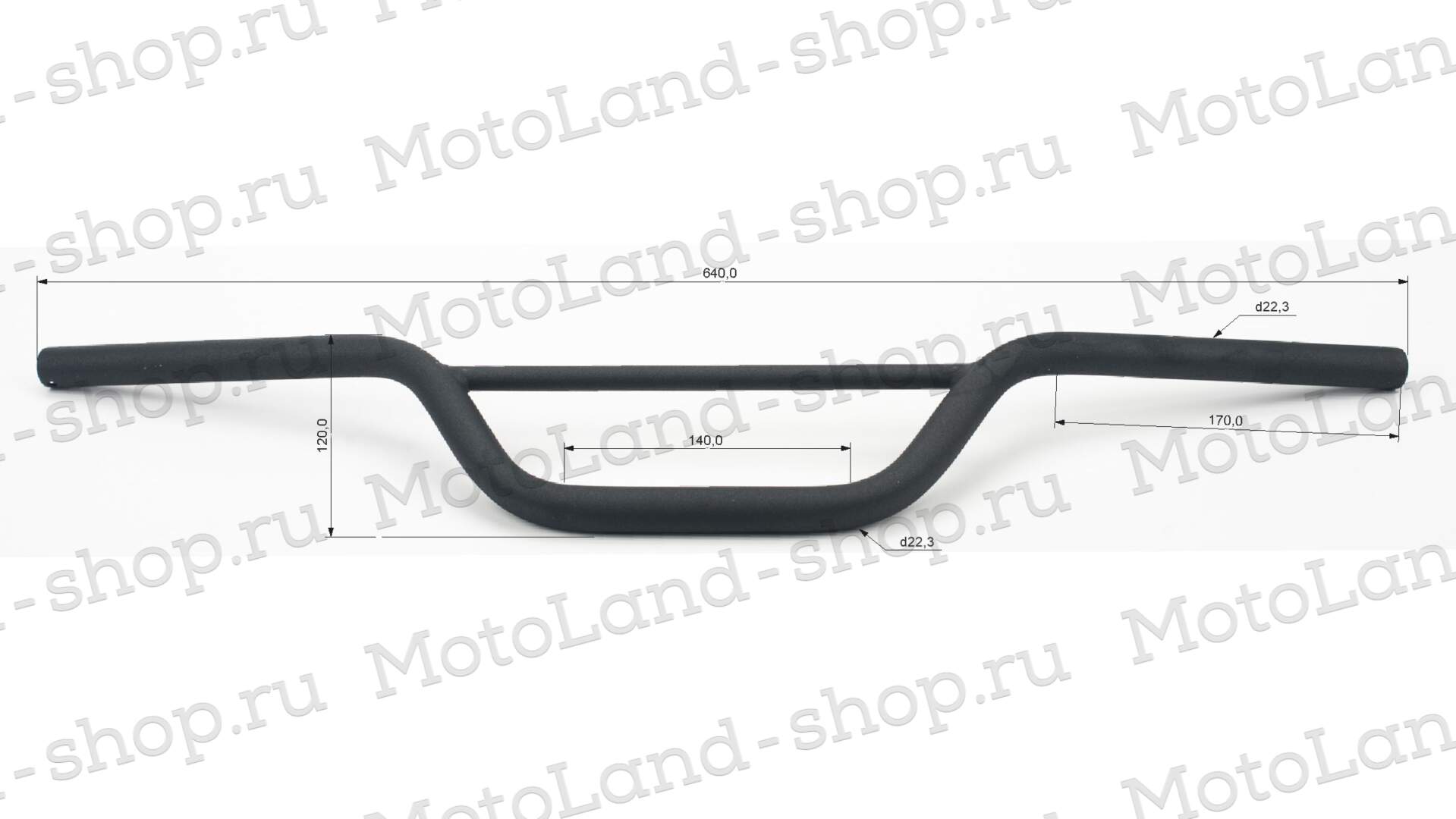 Руль 22мм №4 с перекладиной черный матовый