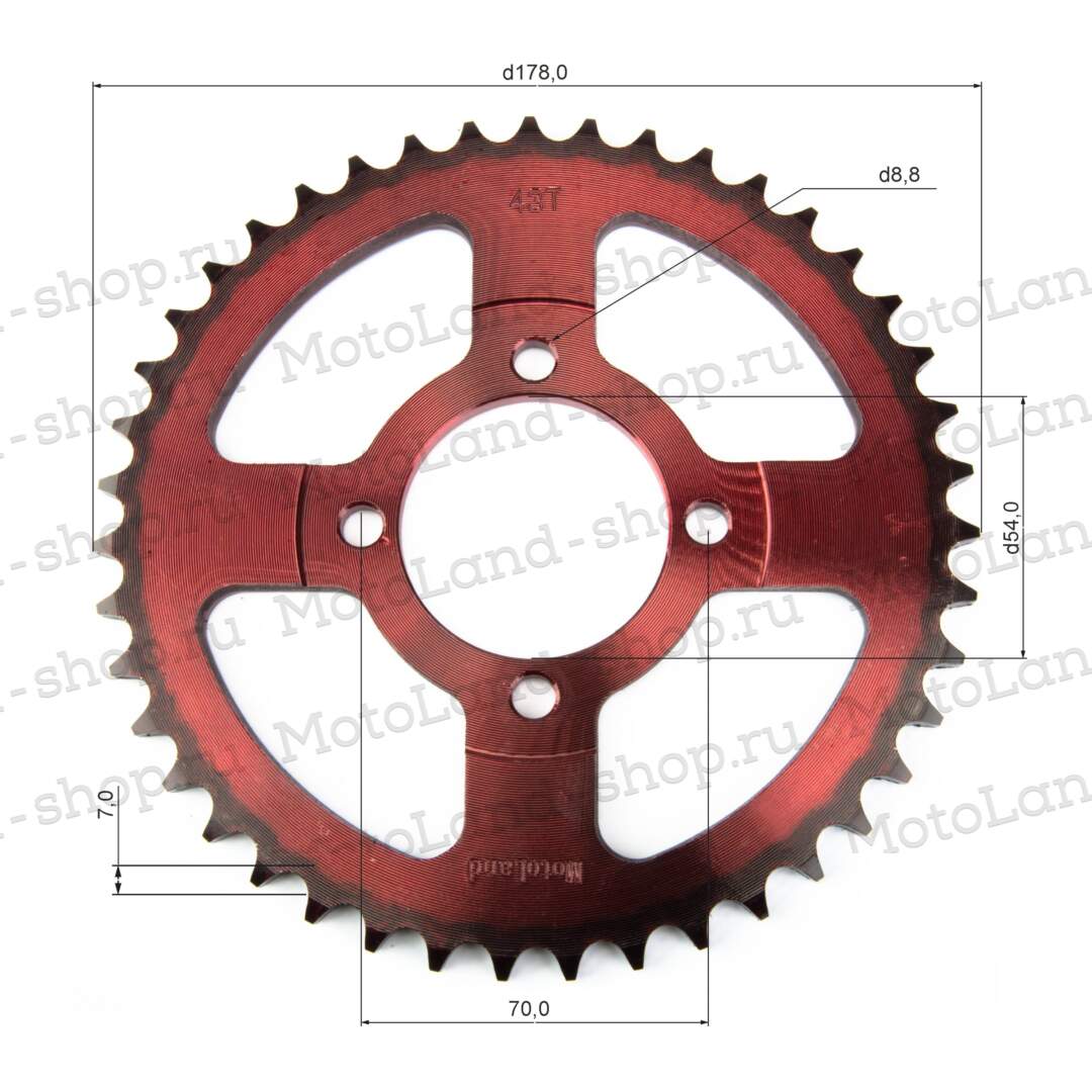 Венец, звезда ведомая (428-43) 4х70х54 красная