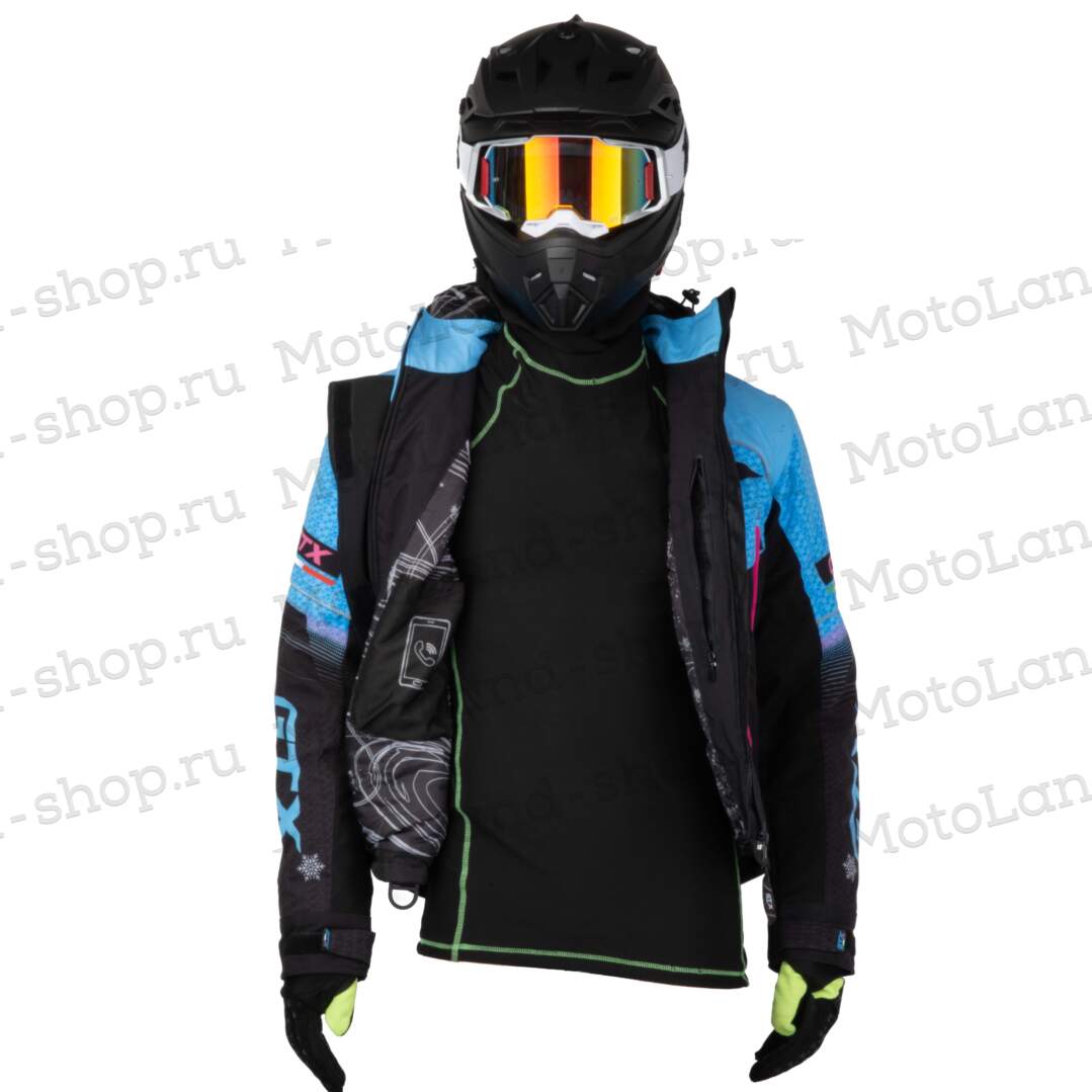 Куртка для снегохода (женская) GTX №3 black-blue (текстиль) (M)