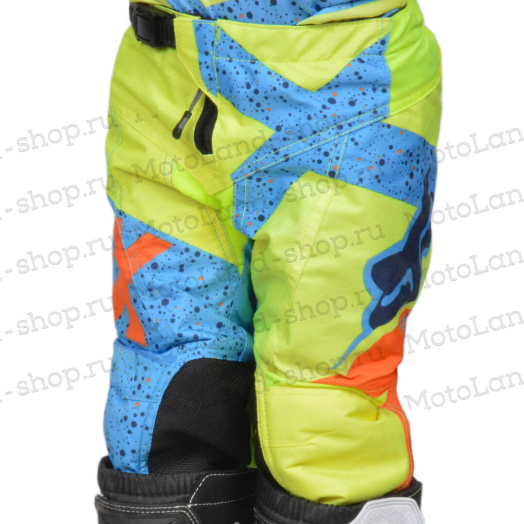 Штаны для мотокросса (детские) FOX №2 / Blue/Neon-Green (рост 145-155 см)