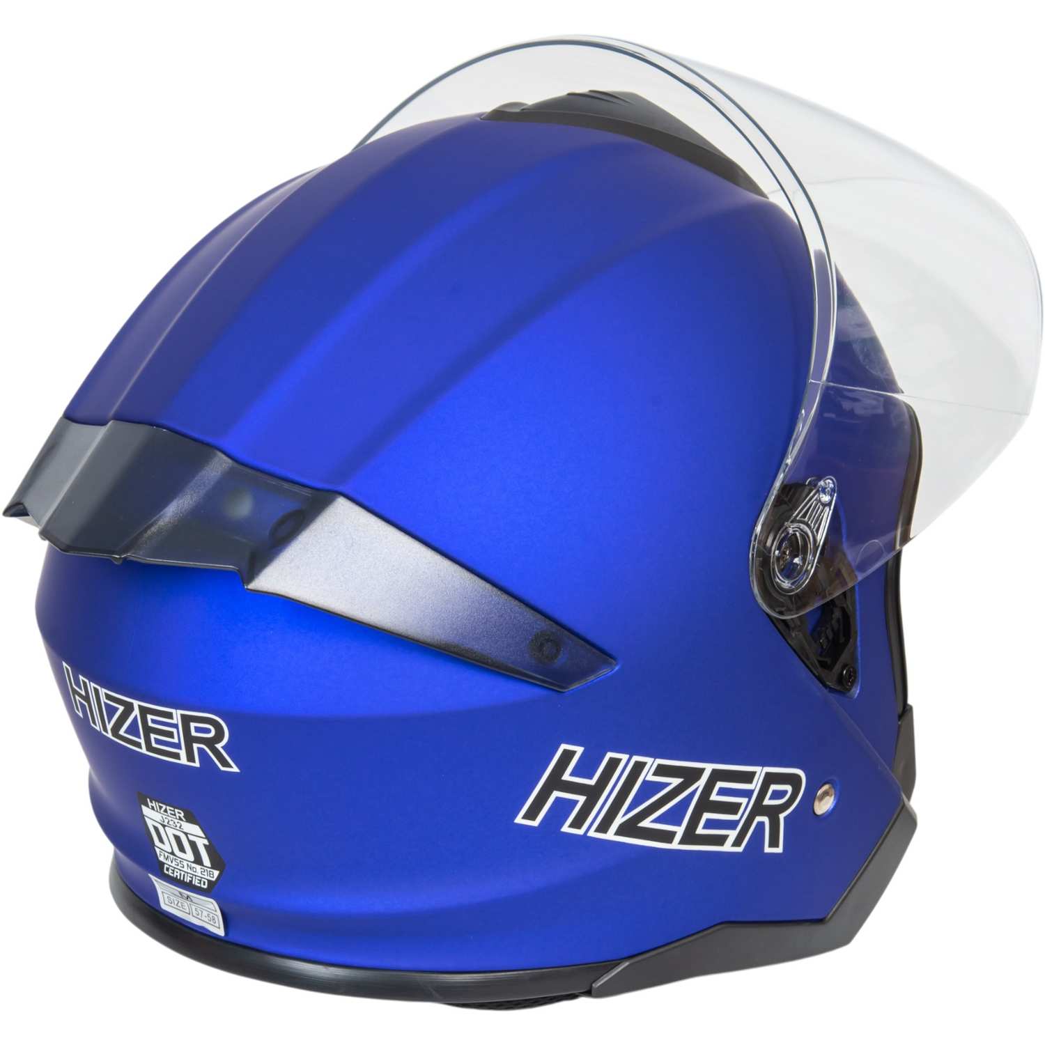 Шлем мото открытый HIZER J232 №2 (L) matte blue (2 визора)