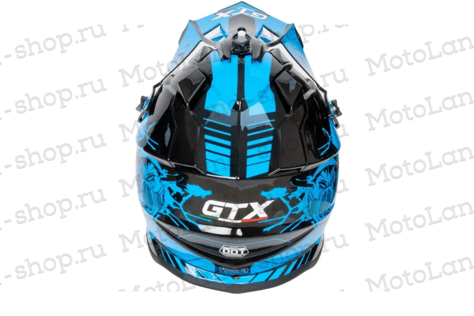 Шлем мото кроссовый GTX 632S №3 (S) BLACK / BLUE детский (49-50)