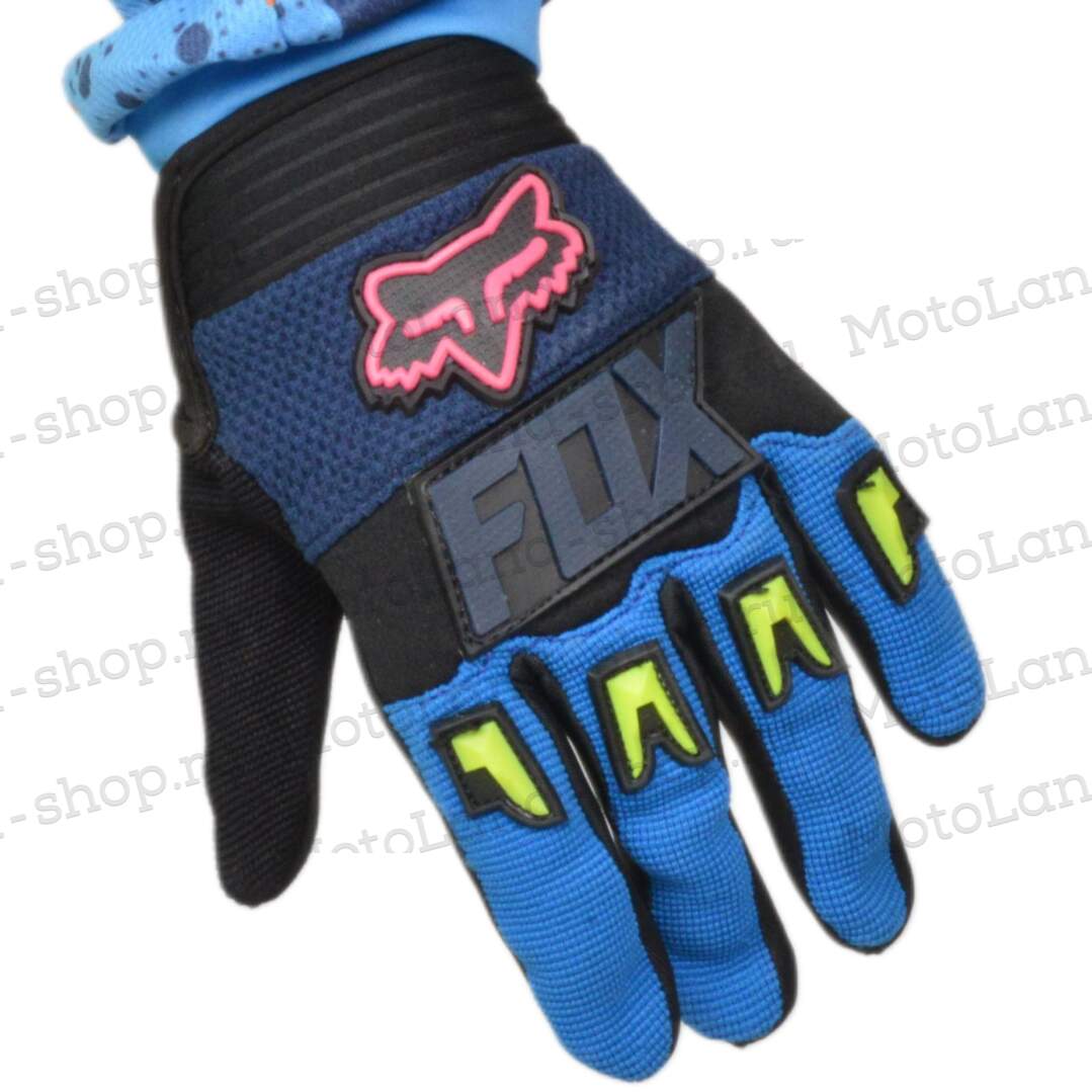 Перчатки мото (детские) FOX №1 Purple/Blue (15 см/6-7 лет) мотокросс