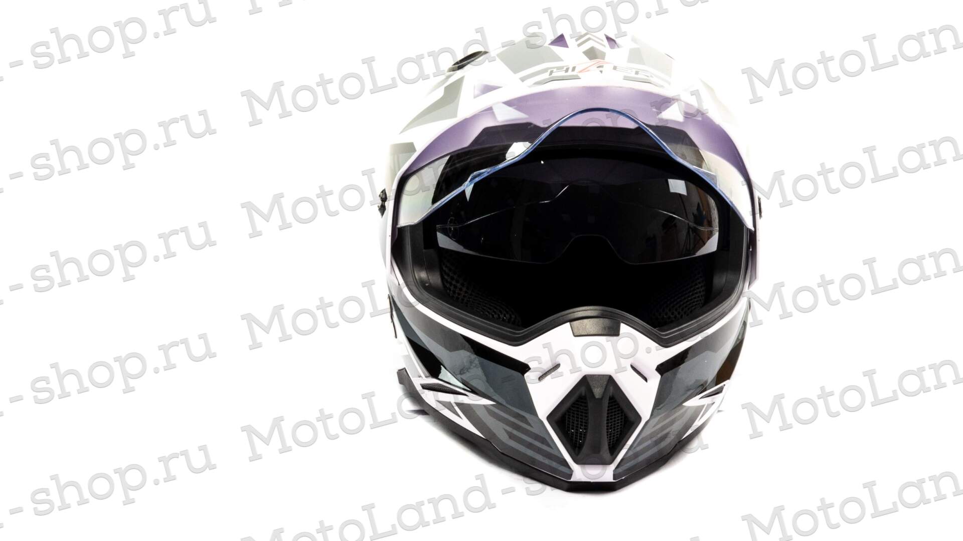 Шлем мото кроссовый HIZER J6801 №4 (L) white/gray