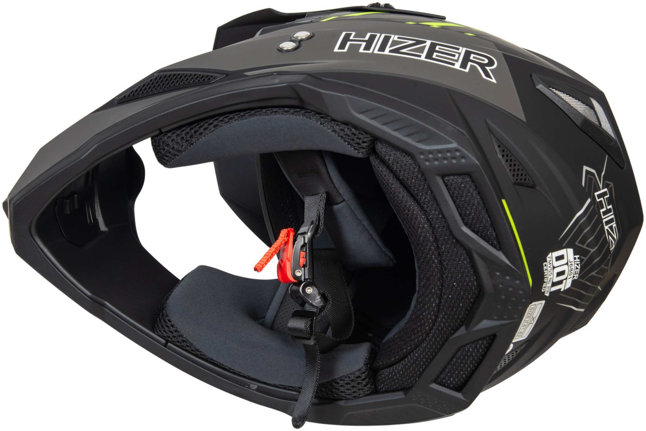 Шлем мото кроссовый HIZER J6801 №1 (XL) gray/lemon