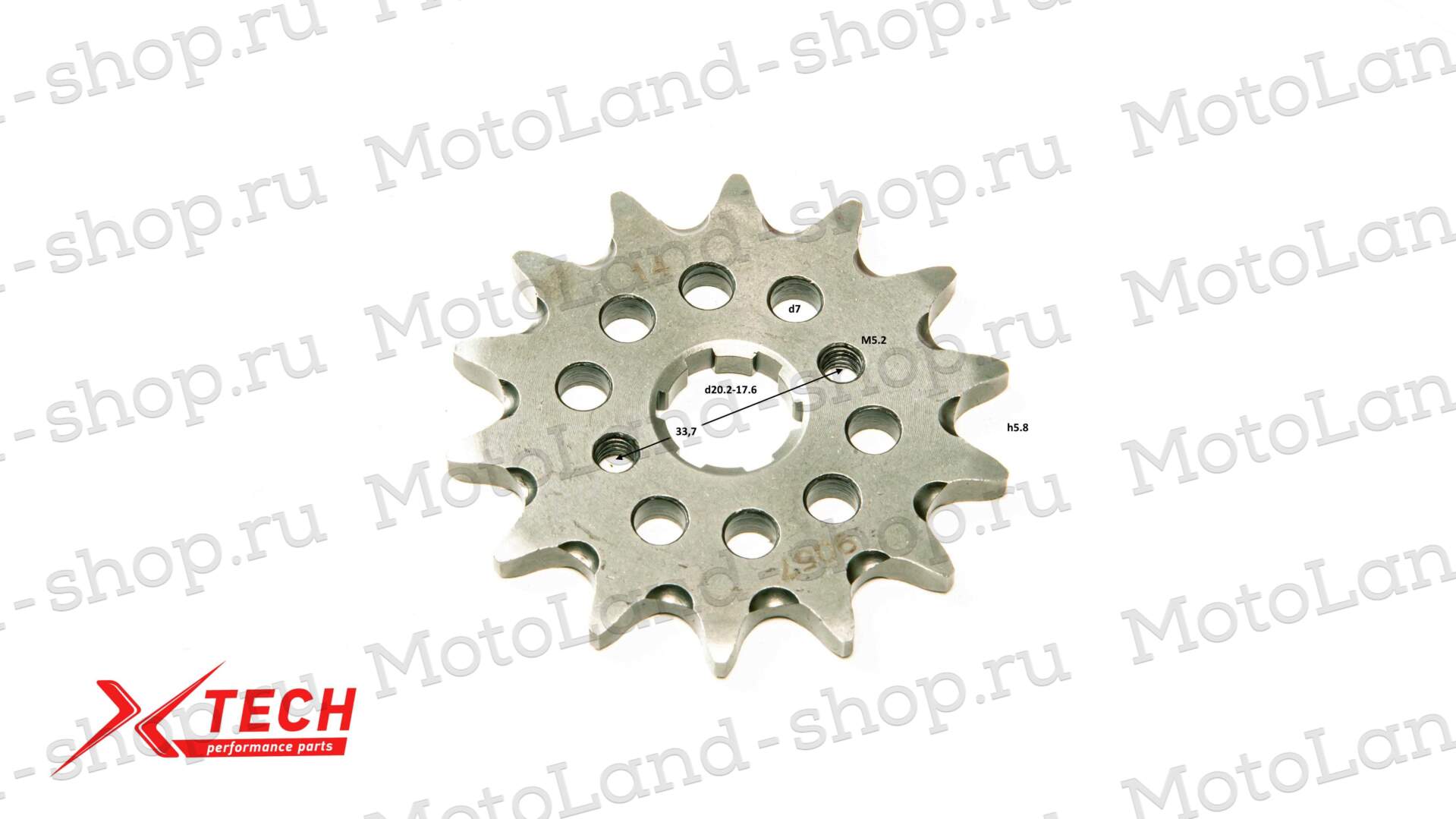 Звезда ведущая (520-14) 20мм X-TECH сталь 20CrMnTi, с самоочисткой