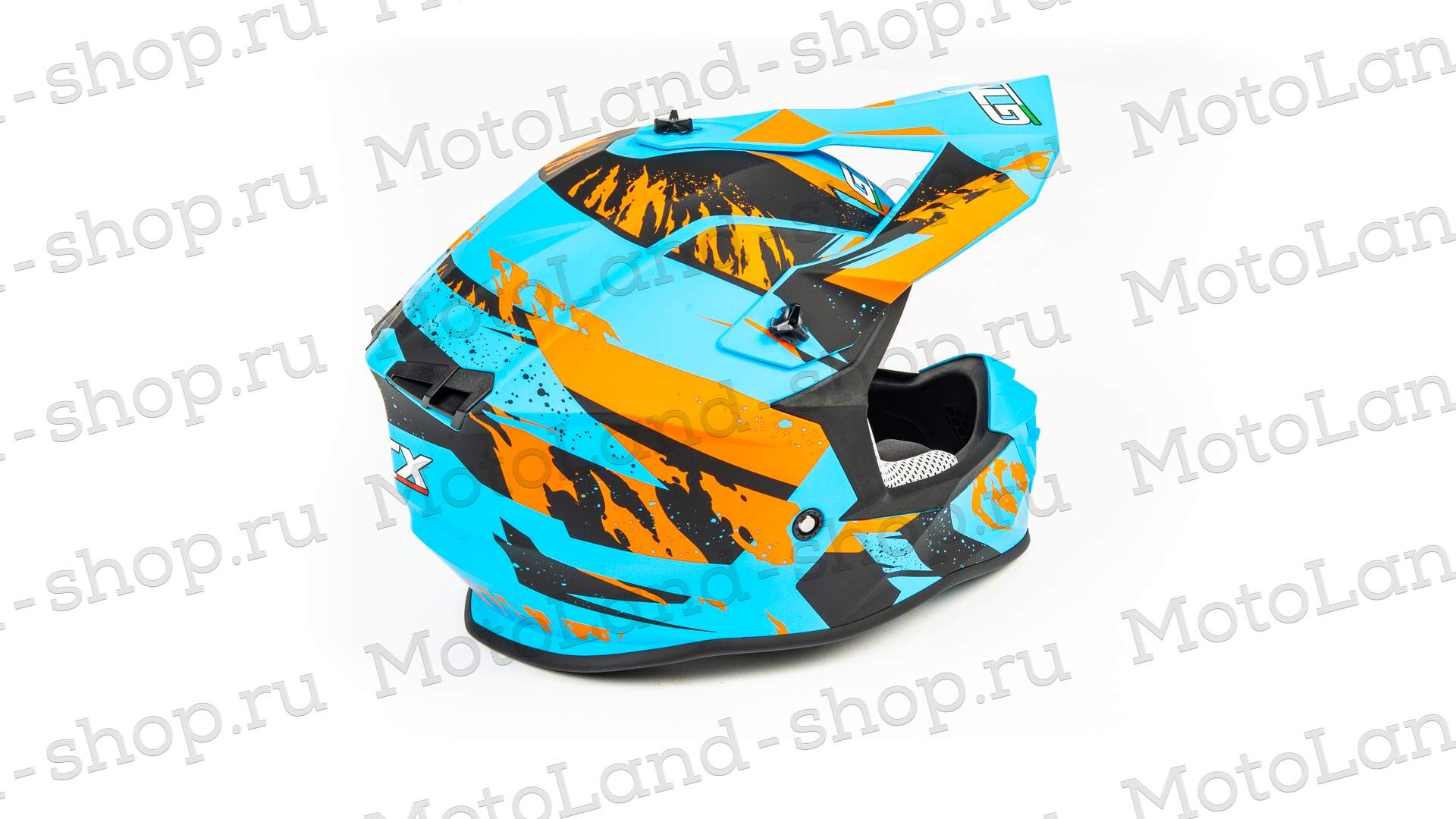 Шлем мото кроссовый GTX 633 №2 (L) BLUE/ORANGE BLACK