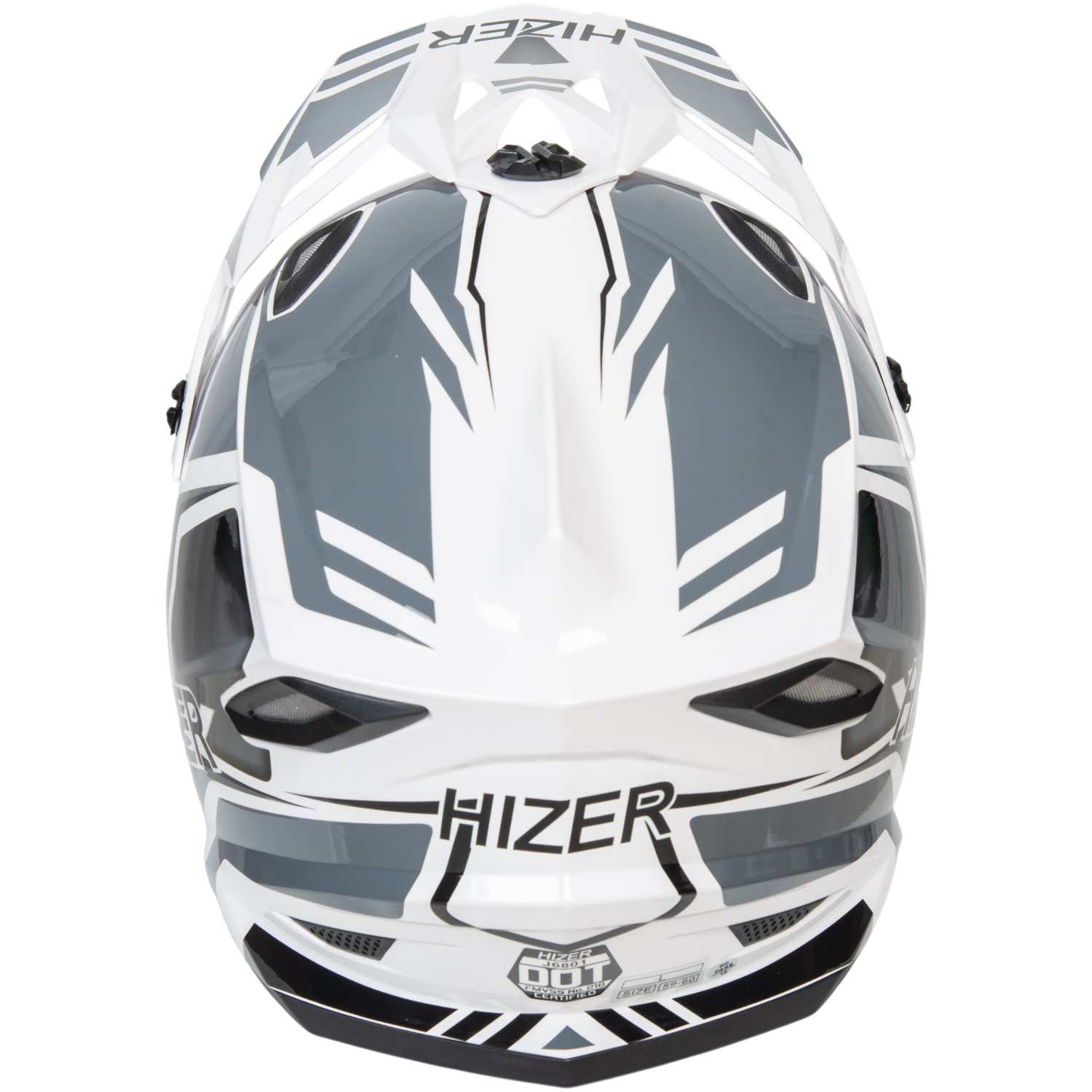 Шлем мото кроссовый HIZER J6801 №4 (S) white/gray
